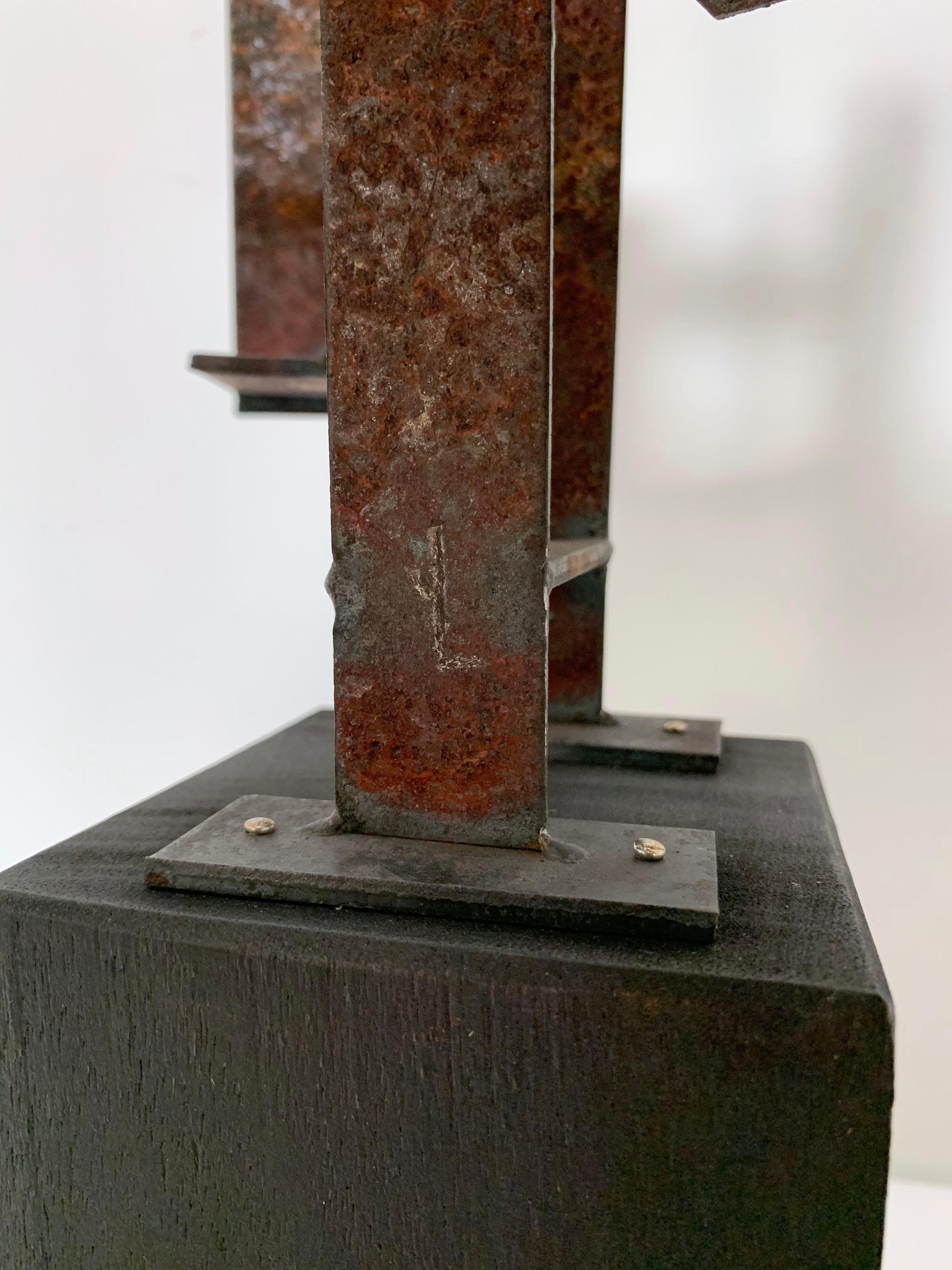 Mid-Century Modern Abstract Brutalist Welded Steel Sculpture by John Livermore For Sale 4