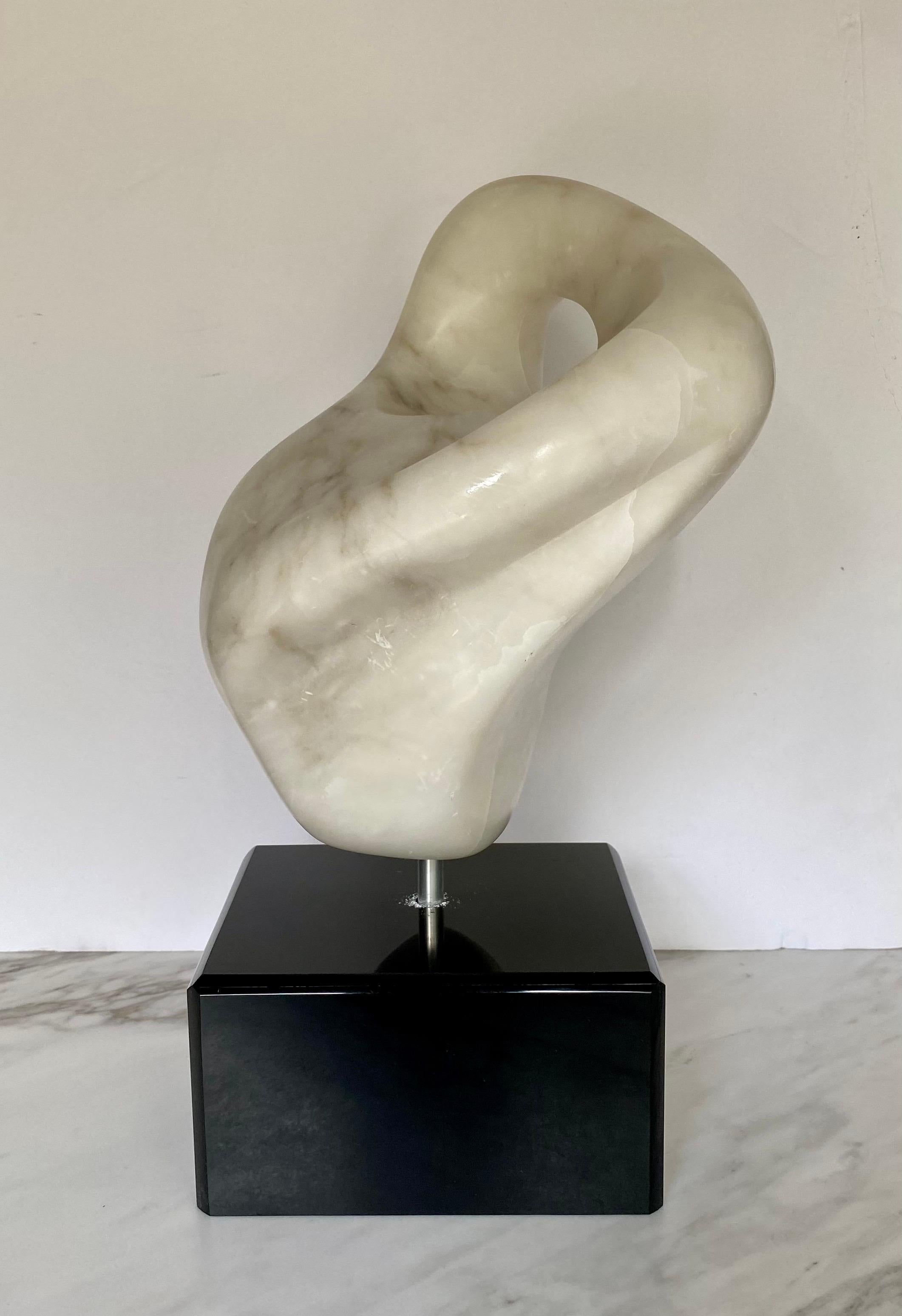 Laminate Mid-Century Modern Abstract Carved Marble Sculpture by M. Cutler