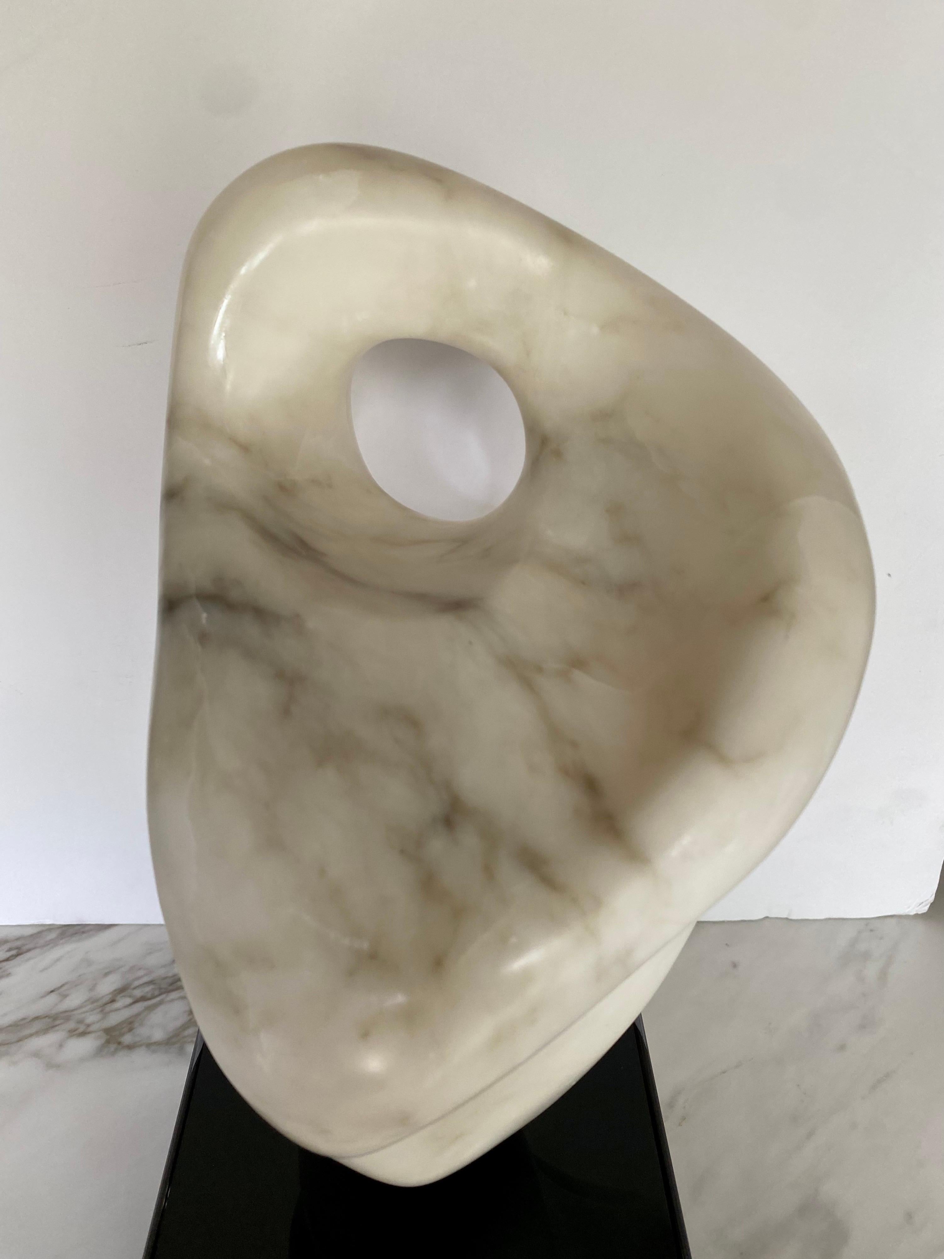Mid-Century Modern Abstract Carved Marble Sculpture by M. Cutler 2