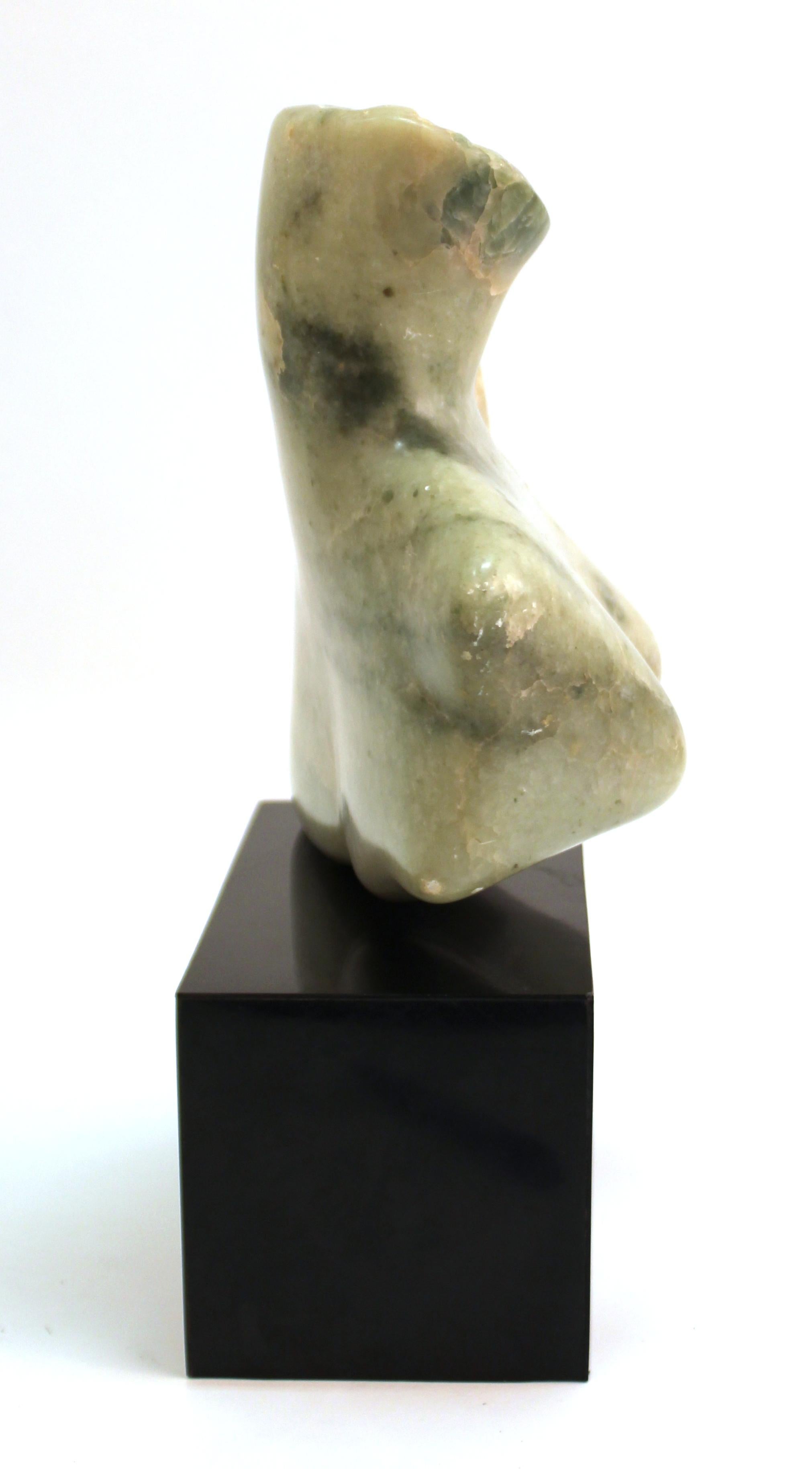 Mid-Century Modern Abstract Carved Stone Female Bust Sculpture In Good Condition In New York, NY