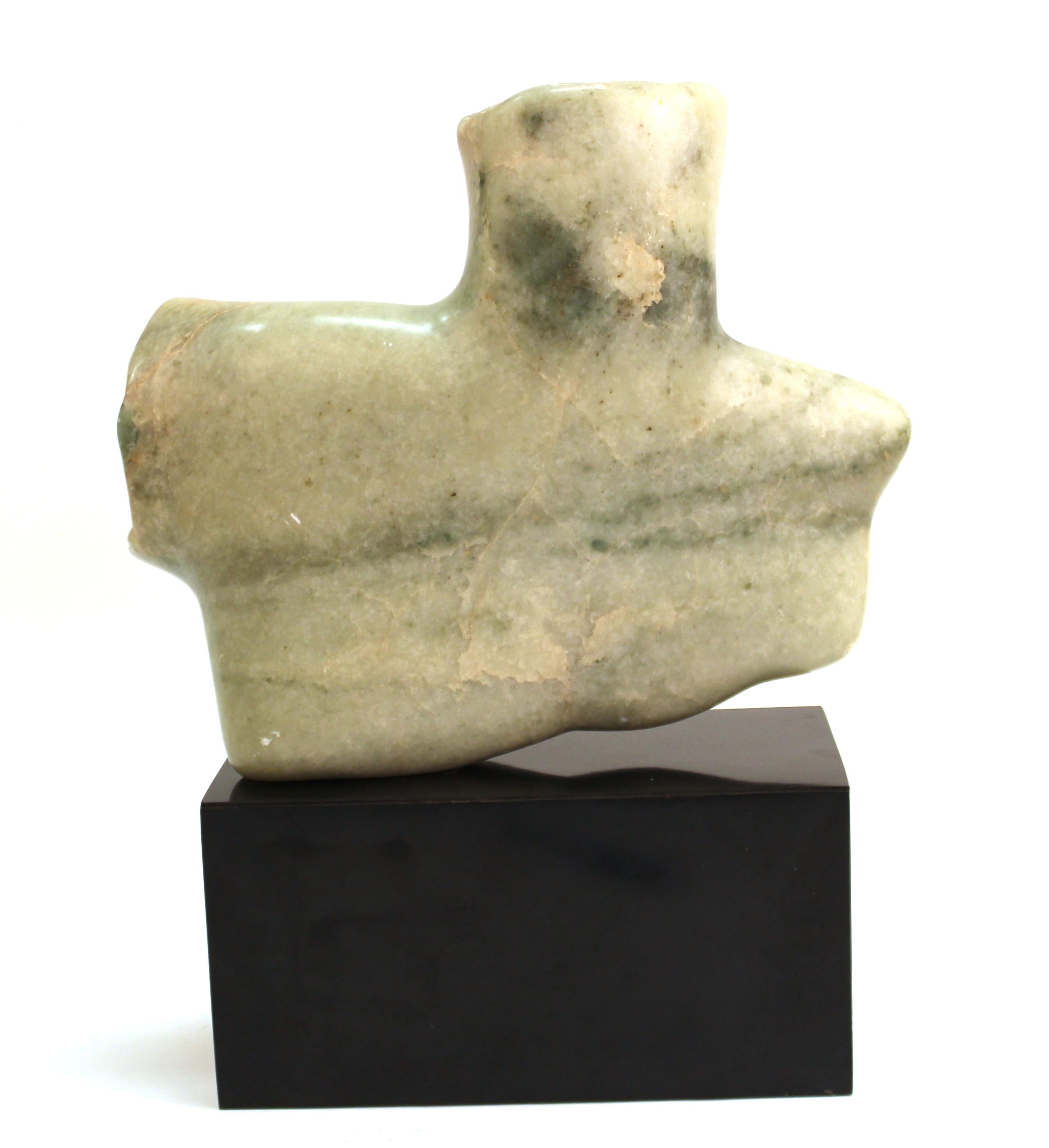 20th Century Mid-Century Modern Abstract Carved Stone Female Bust Sculpture