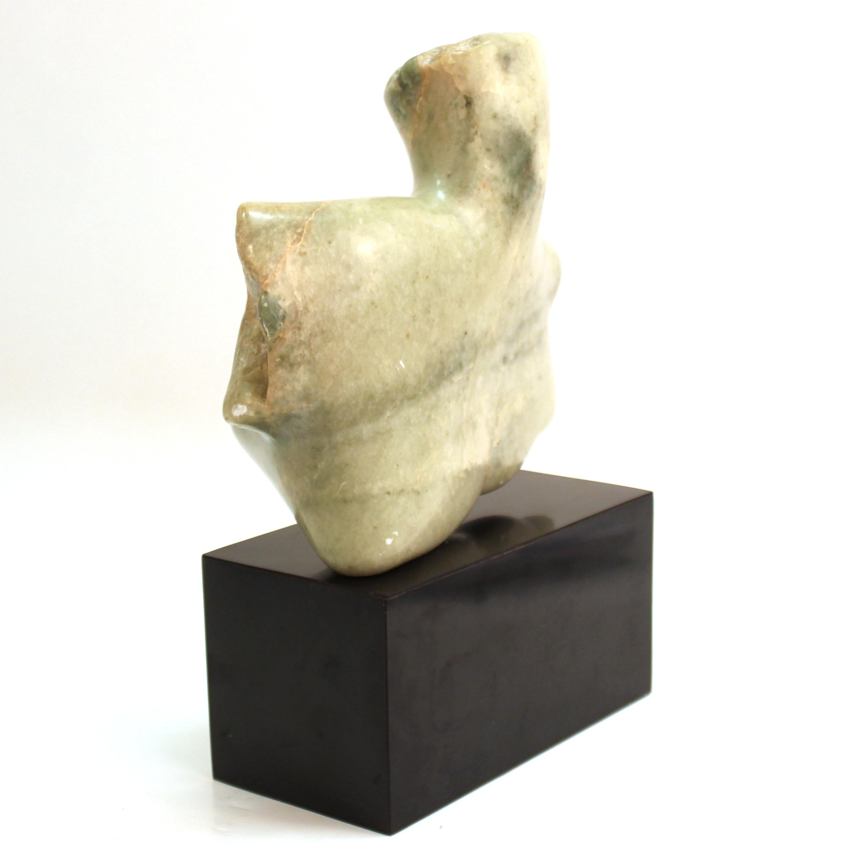 Mid-Century Modern Abstract Carved Stone Female Bust Sculpture 1