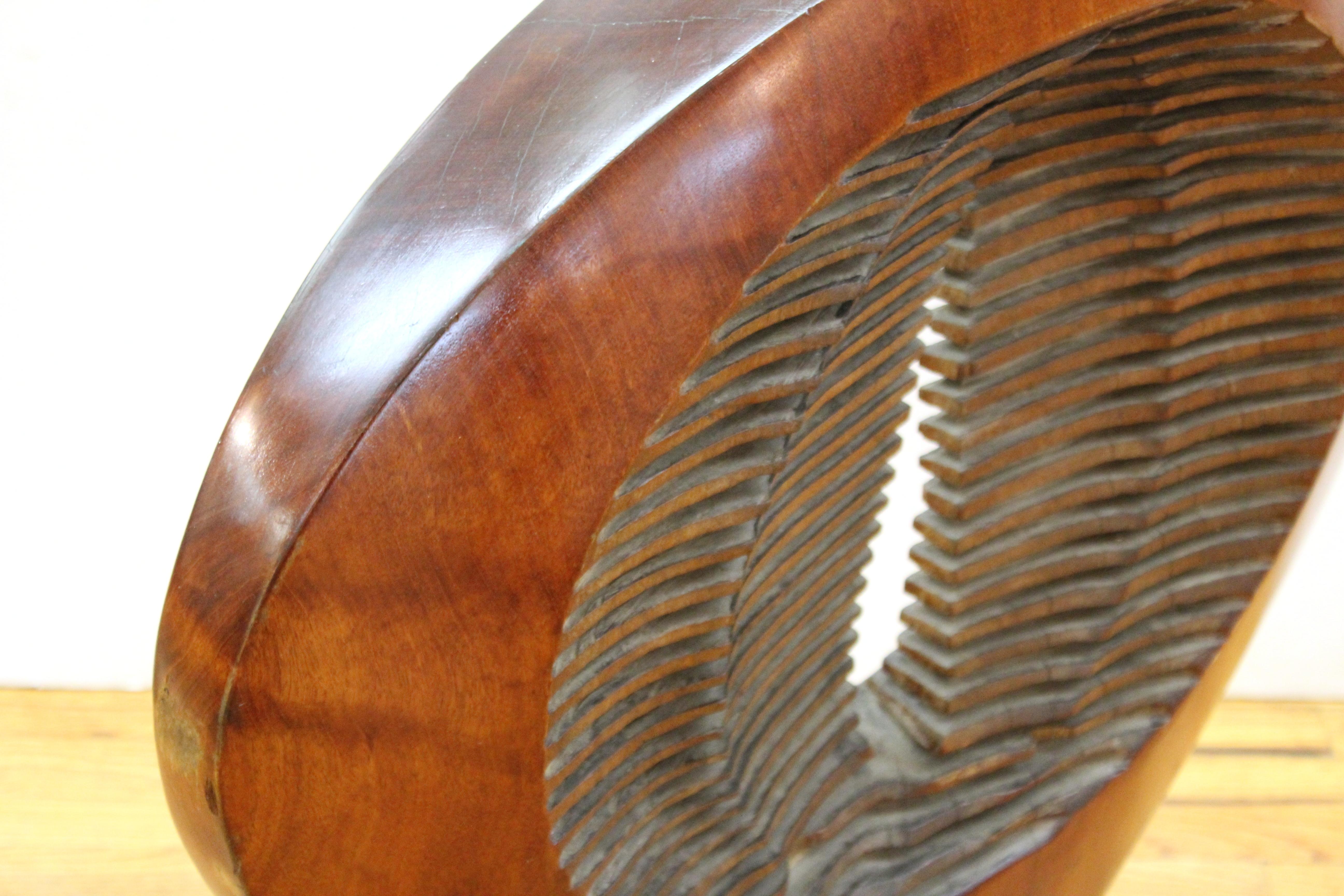 Mid-Century Modern Abstract Carved Wood Sculpture 4