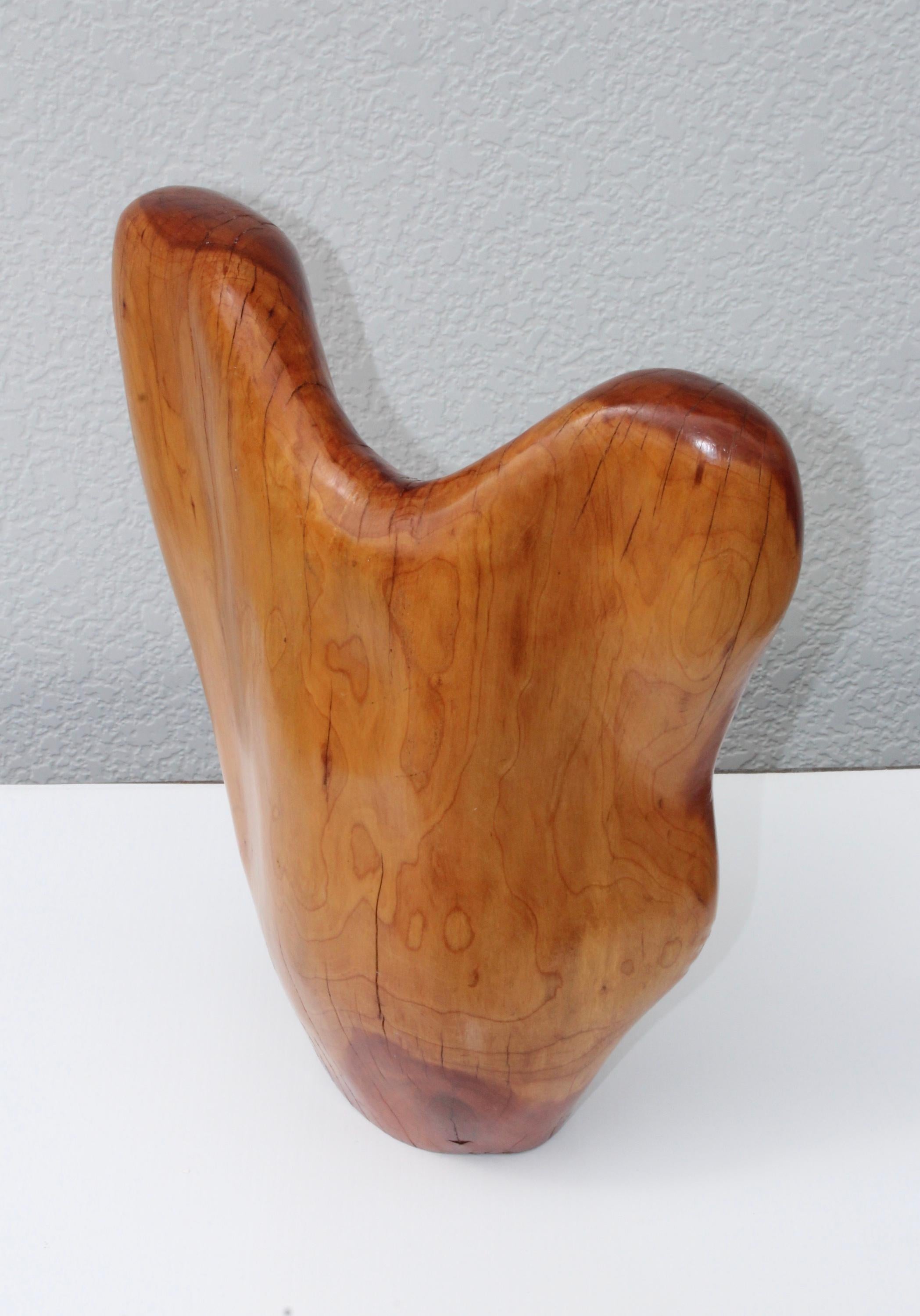 American Mid-Century Modern Abstract Carved Wood Sculpture