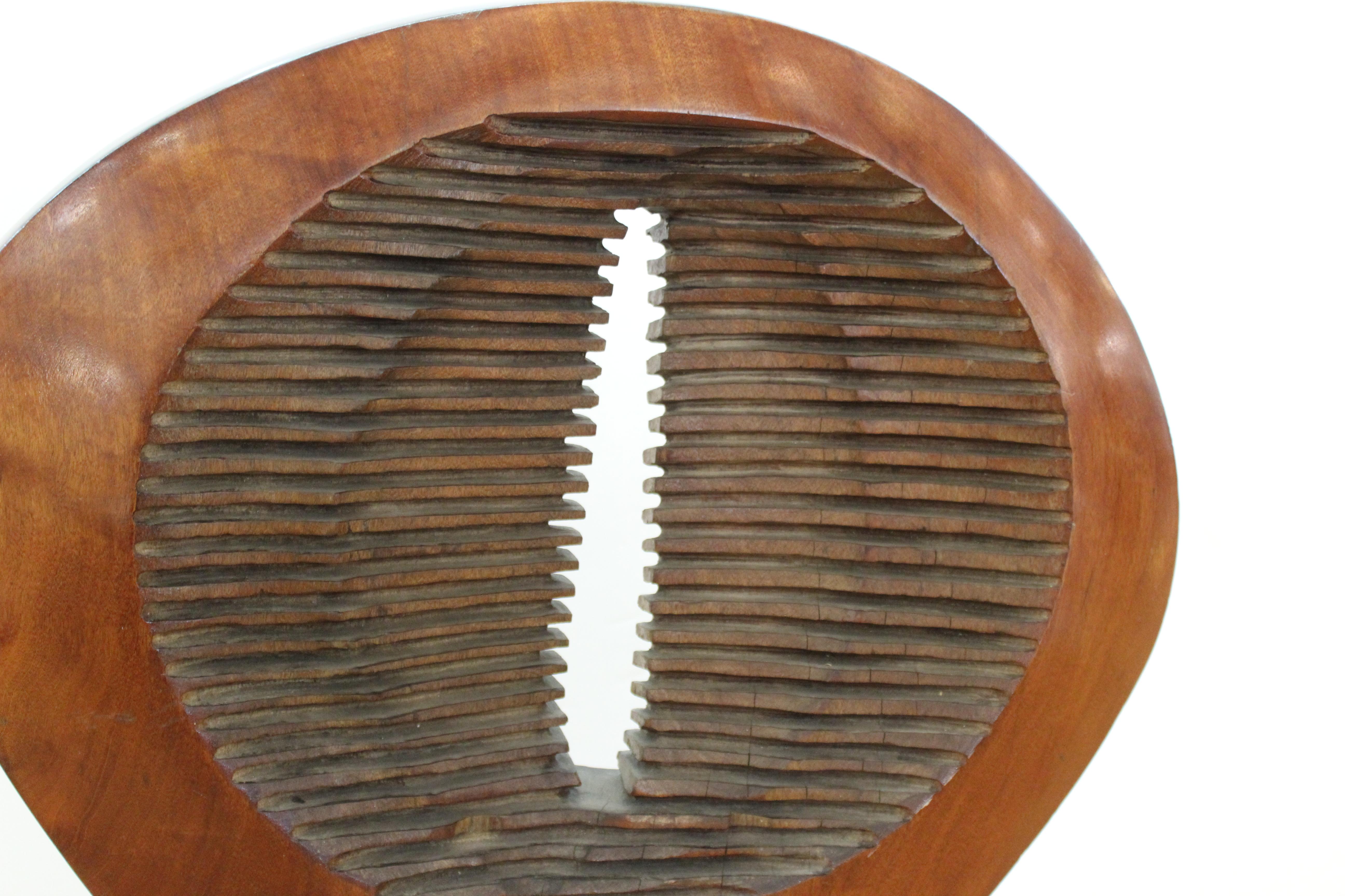 American Mid-Century Modern Abstract Carved Wood Sculpture