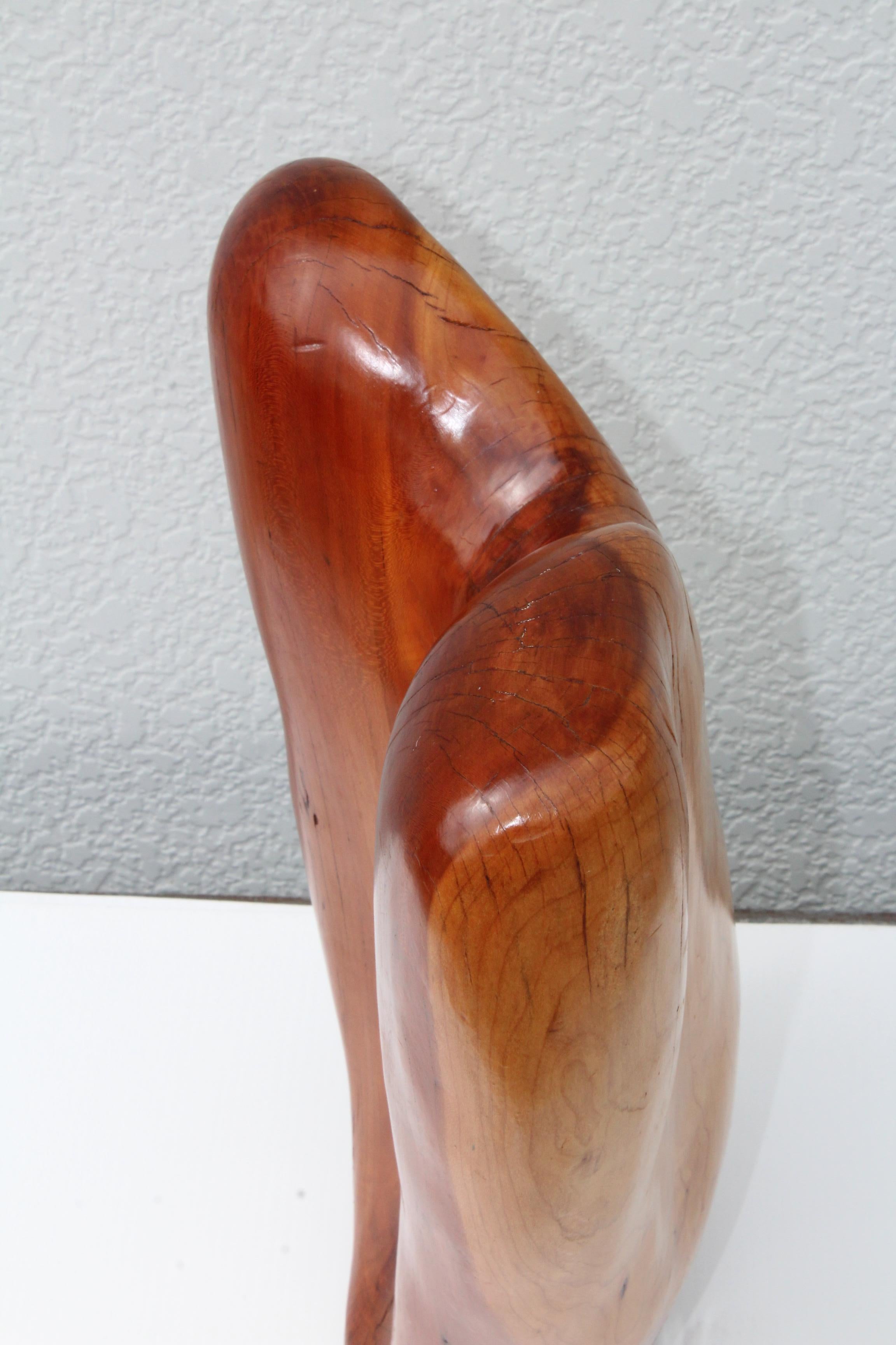 Walnut Mid-Century Modern Abstract Carved Wood Sculpture