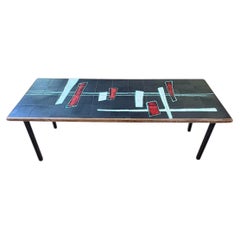 Mid-Century Modern Abstract Ceramic Tile Coffee Table, European, 1960s