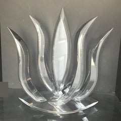 Mid-Century Modern Abstract Clear Lucite Sculpture by Hivo Van Teal