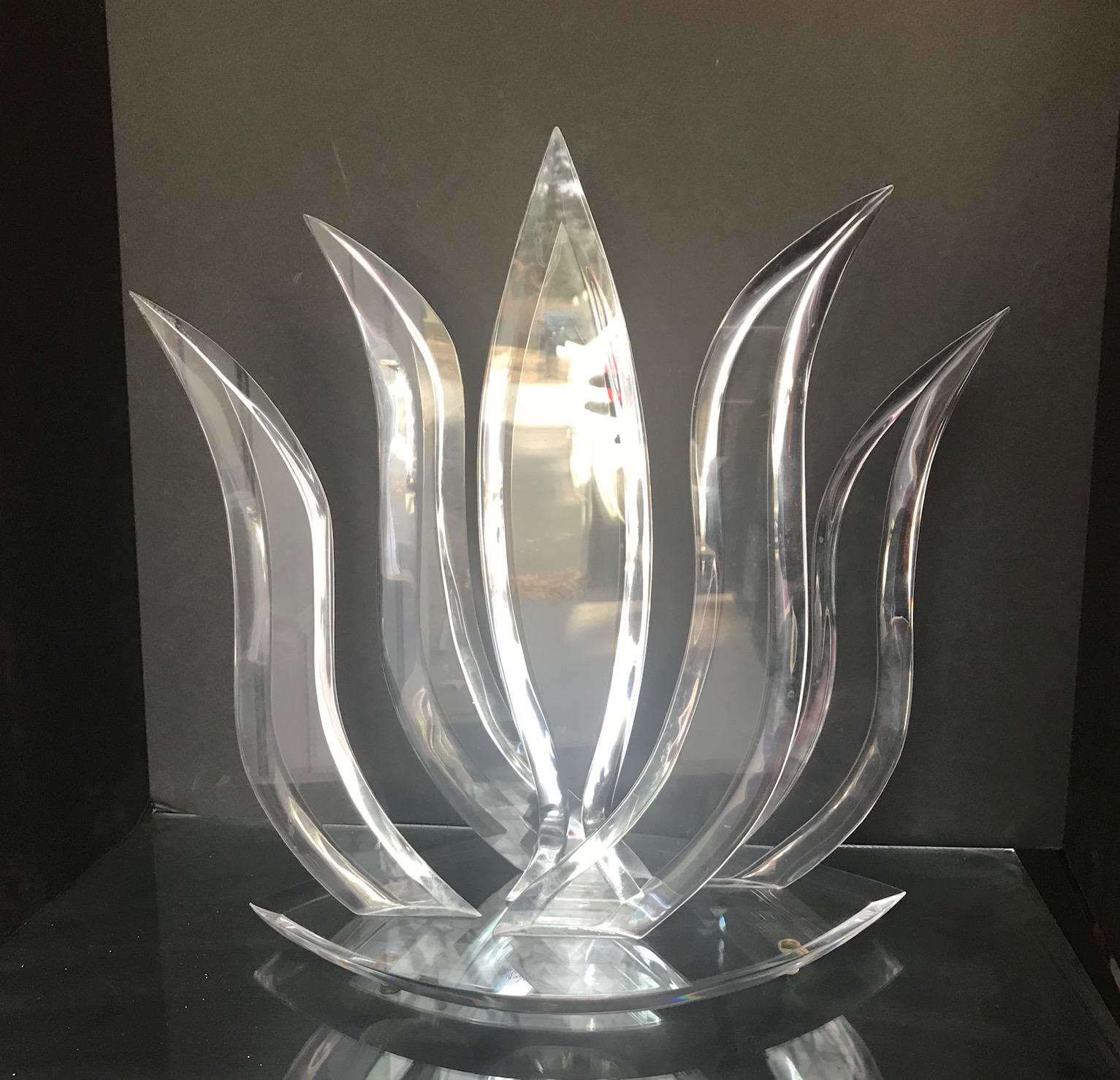 20th Century Mid-Century Modern Abstract Clear Lucite Sculpture by Hivo Van Teal