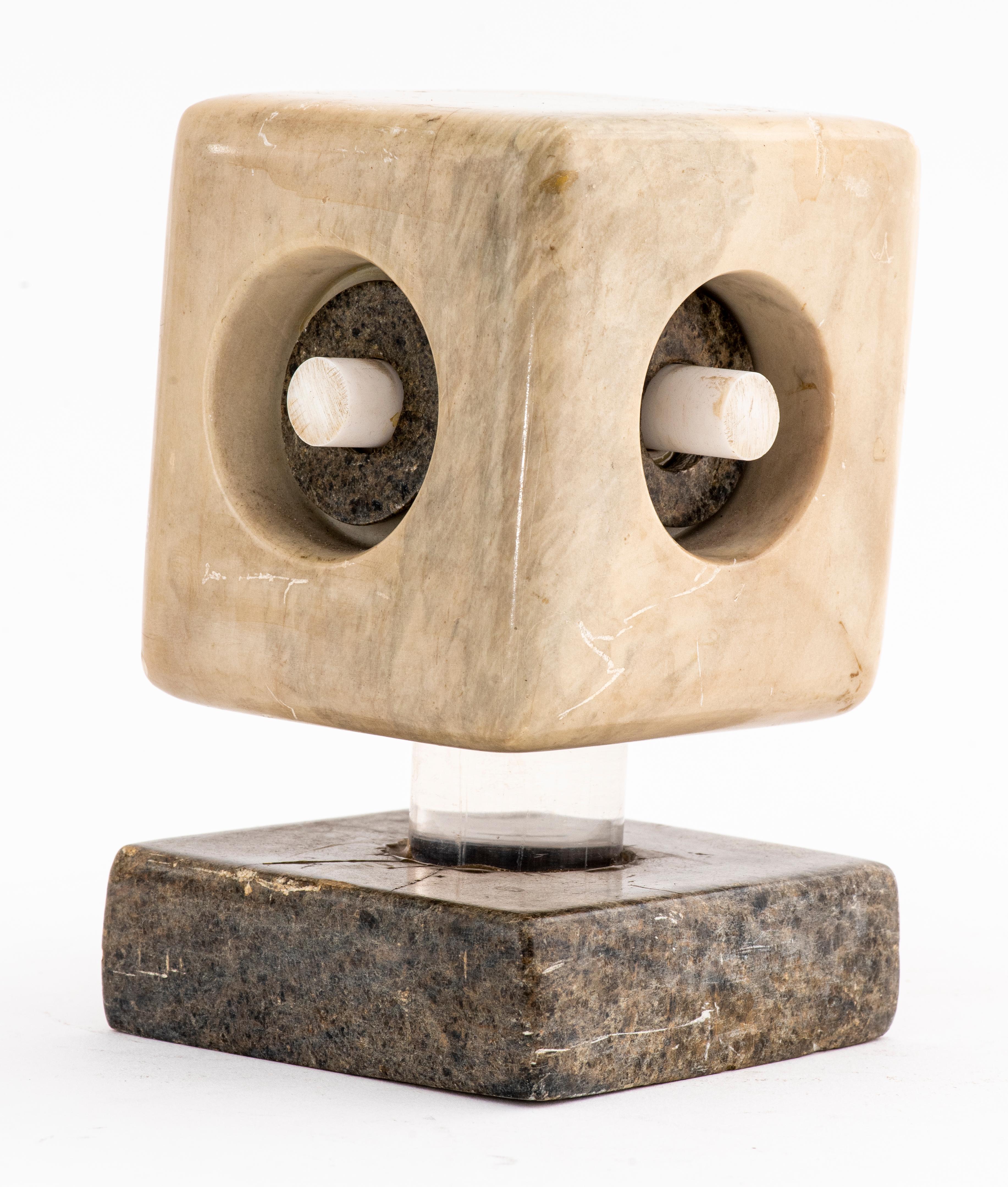 20th Century Mid-Century Modern Abstract Cube Marble Sculpture