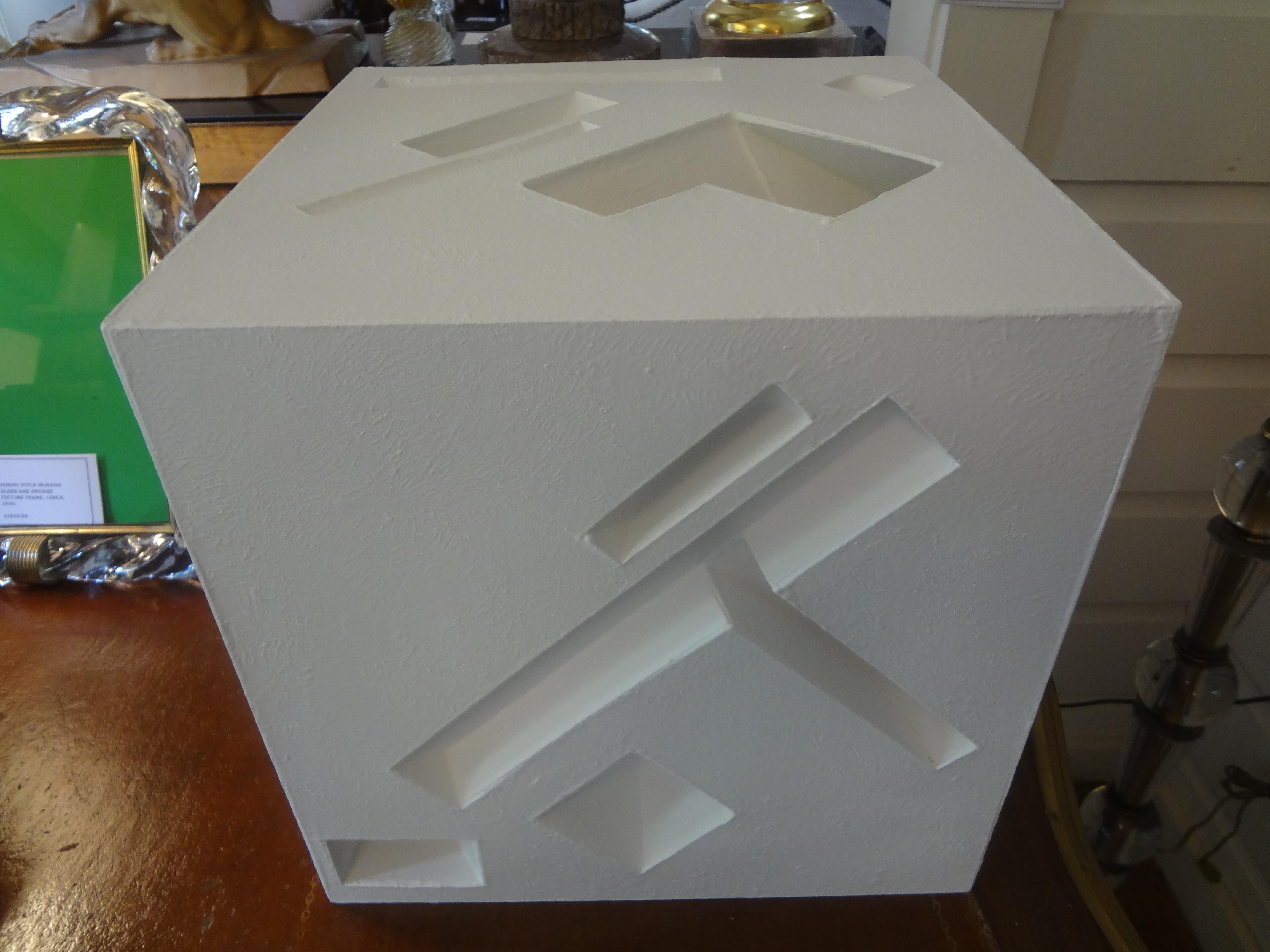 Mid-Century Modern Abstract Cube Sculpture Signed Steve Upham In Good Condition For Sale In Houston, TX