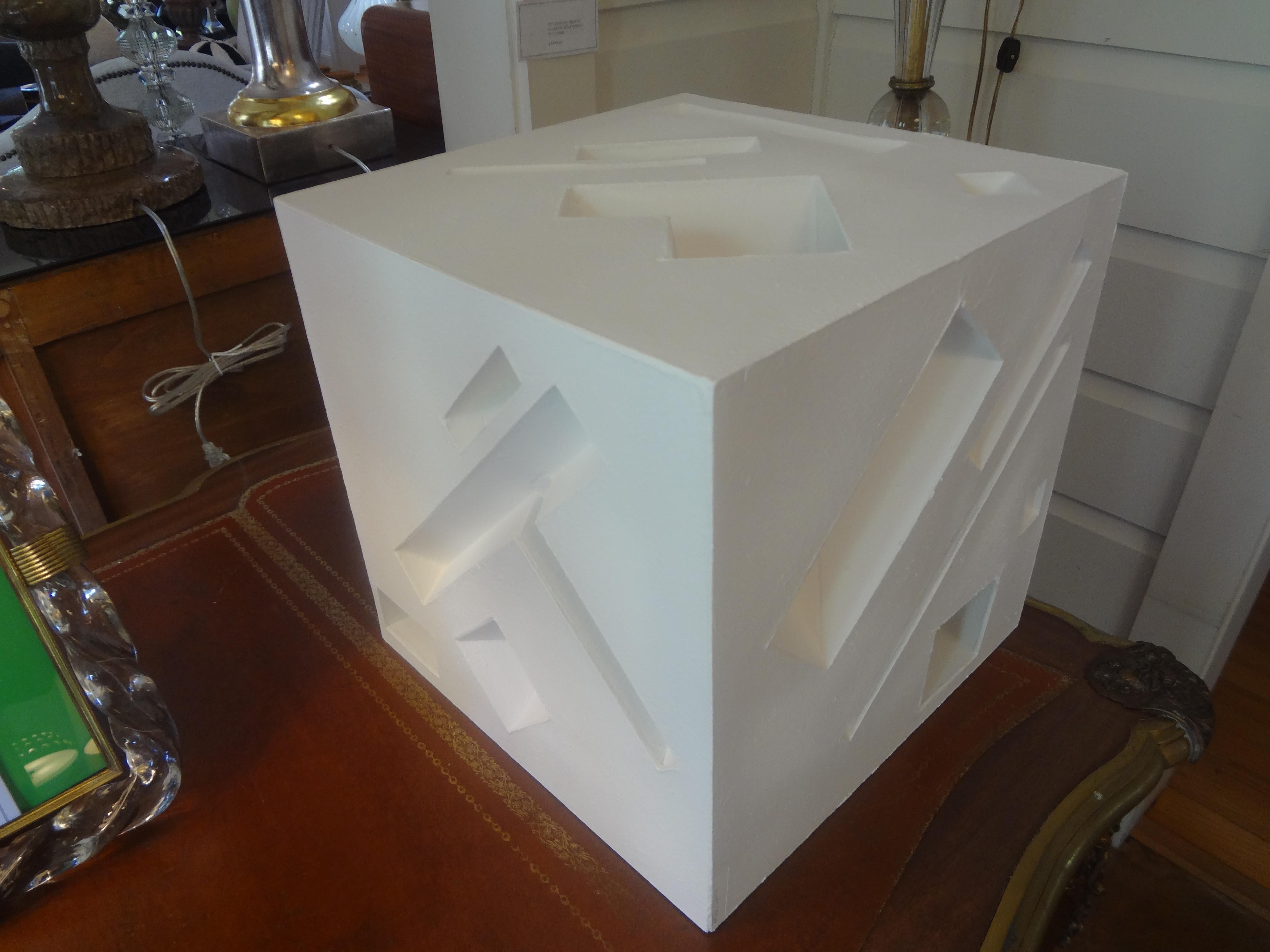 Mid-Century Modern Abstract Cube Sculpture Signed Steve Upham For Sale 2