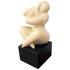 Mid-Century Modern Abstract Cubism Nude Sculpture Curvy Woman by Joseph Martinek