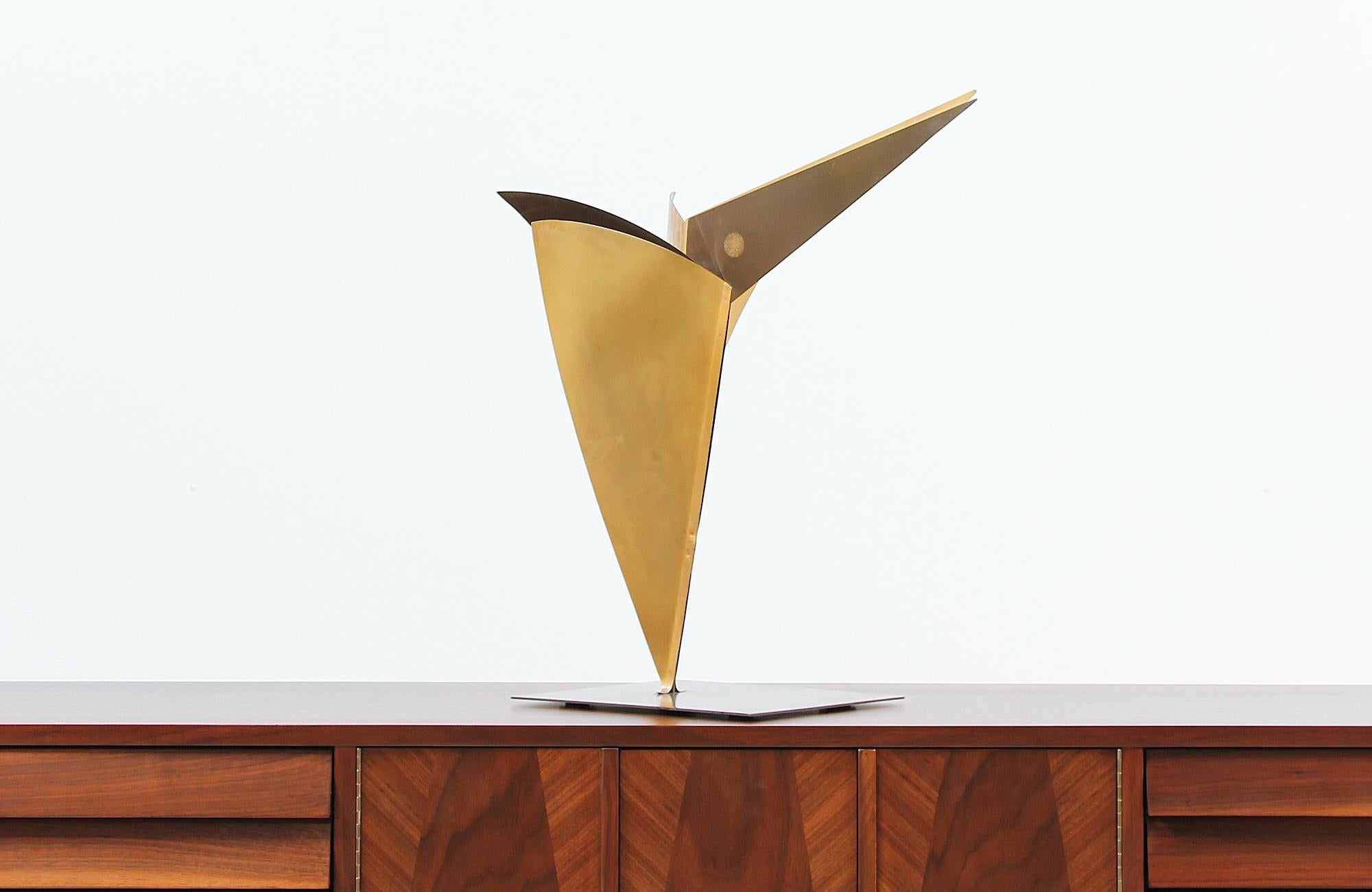 American Mid-Century Modern Abstract Cubist Bird Sculpture