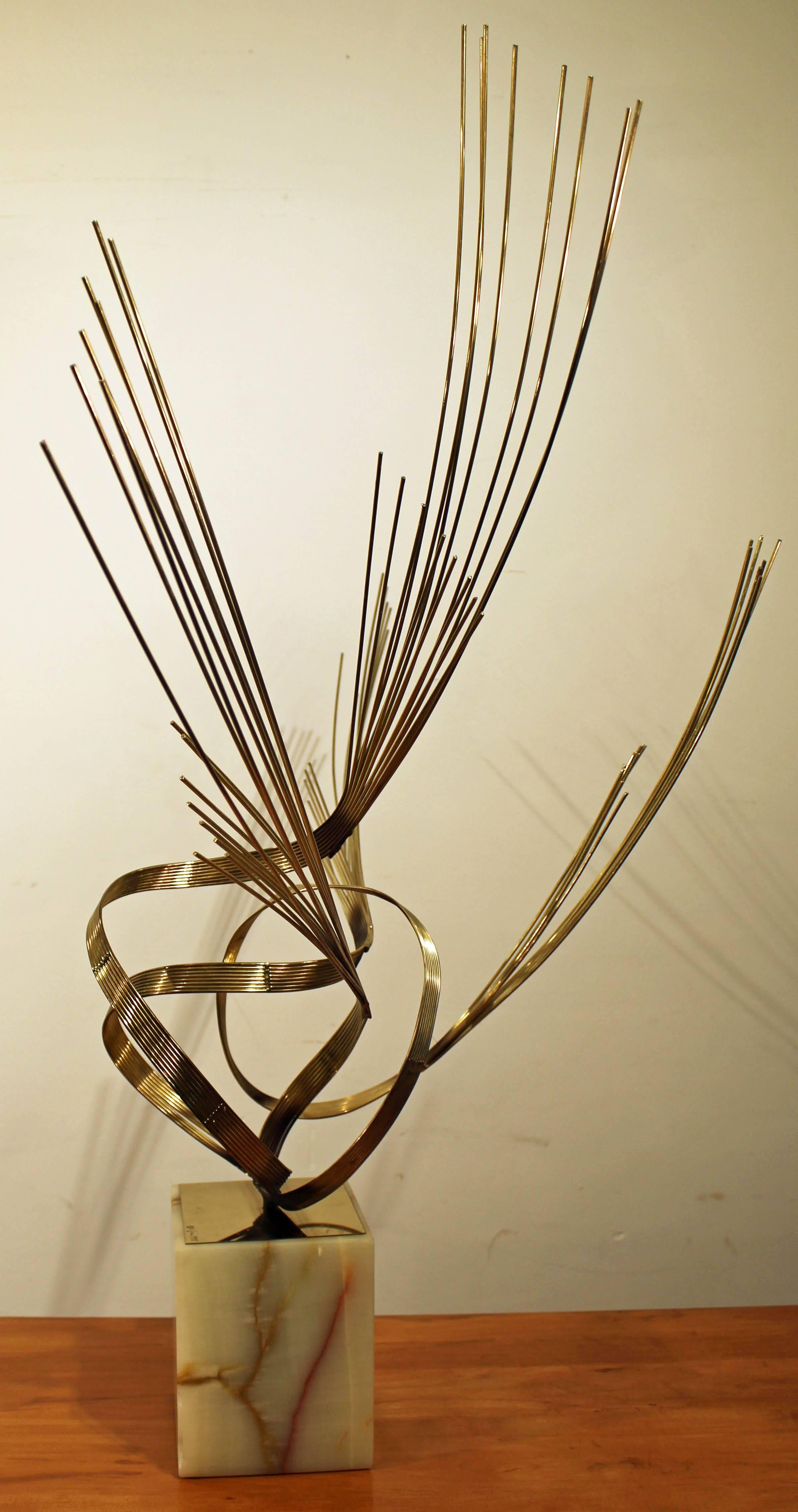 Unknown Mid-Century Modern Abstract Curtis Jere Freeform Brass Sculpture For Sale