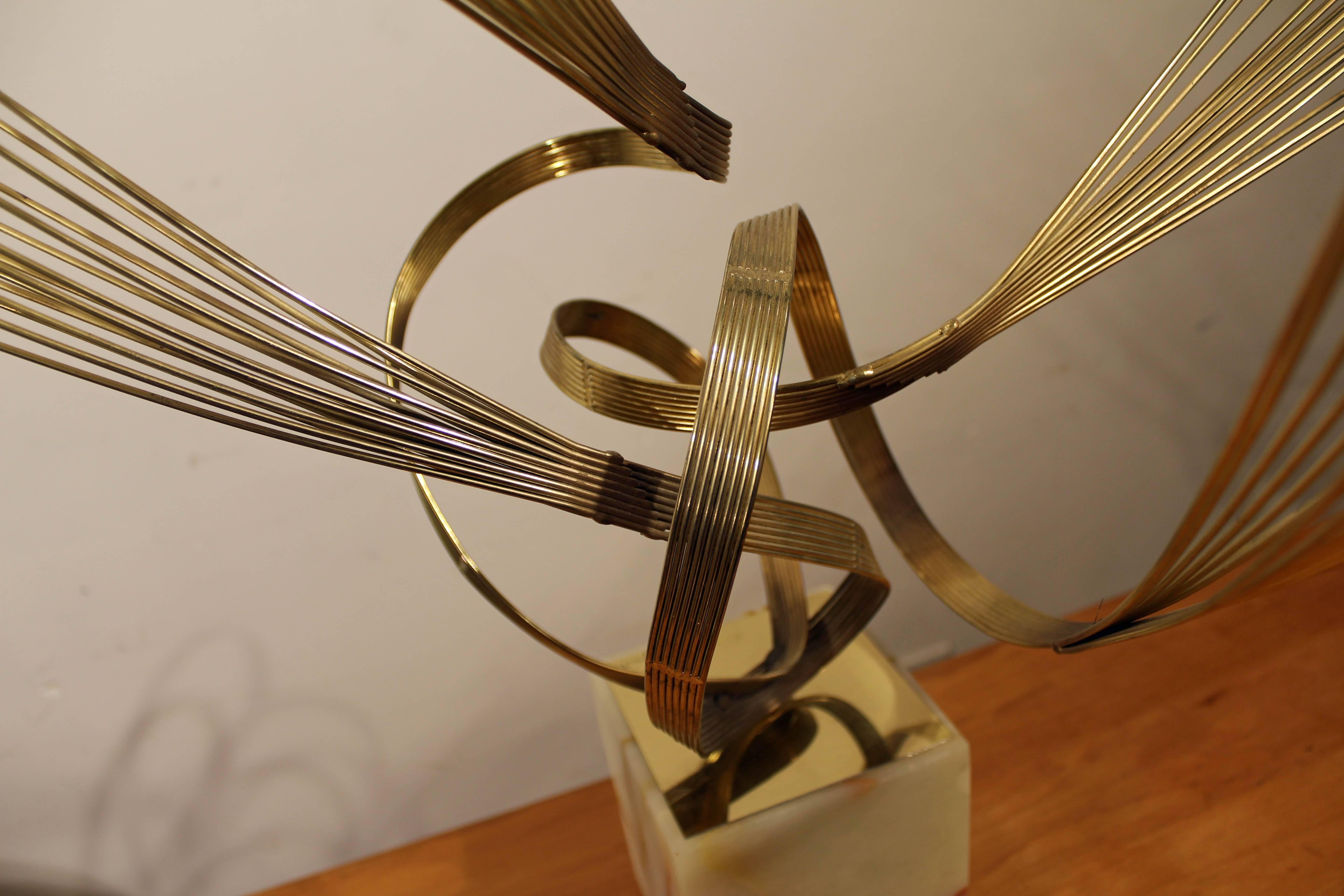 Mid Century Modern Abstract Curtis Jere Free-Form Brass Sculpture For Sale 1