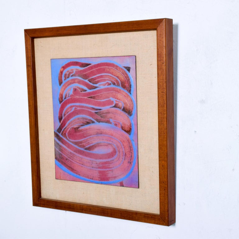 MidCentury Modern Abstract Enamel Art, Framed, Pedro Coronel Era at