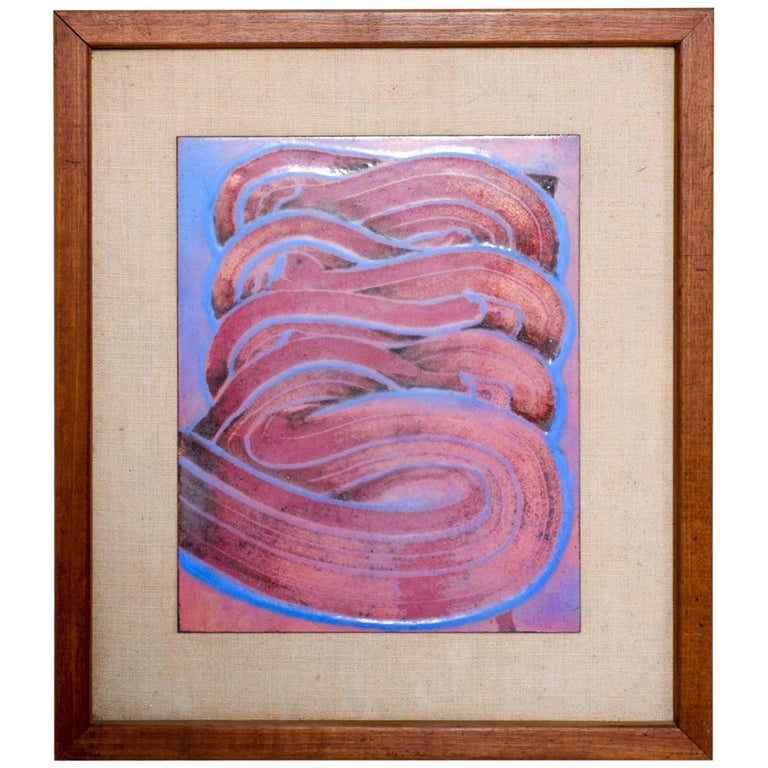 MidCentury Modern Abstract Enamel Art, Framed, Pedro Coronel Era at