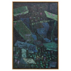 Mid-Century Modern Abstract Expressionist Oil Painting, 1960s