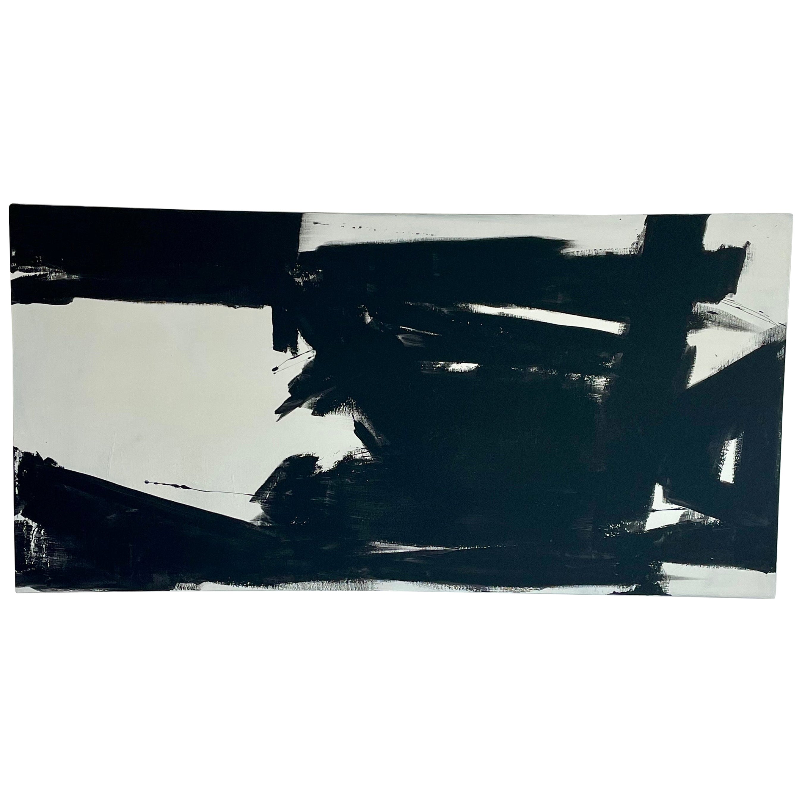 Mid Century Modern Abstract Expressionist Painting In The Style Of Franz Kline