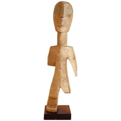 Mid-Century Modern Abstract Figural Wood Sculpture with One Leg
