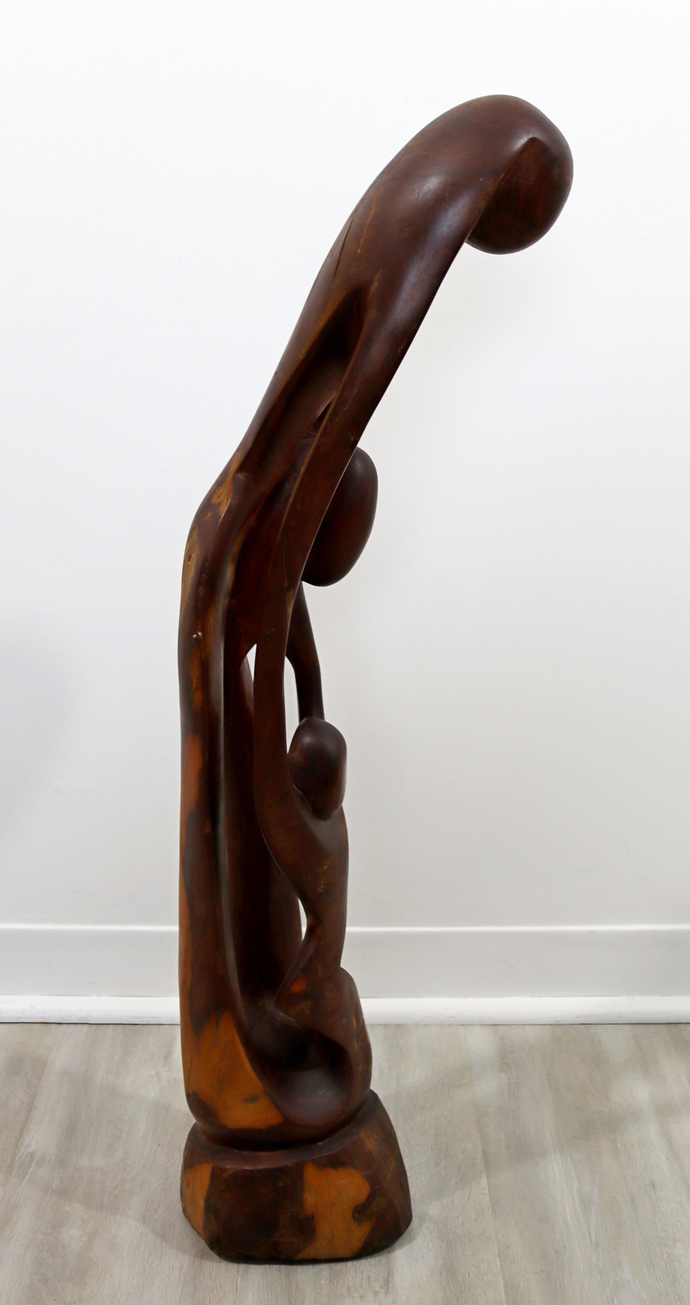 Mid-Century Modern Abstract Figurative Wood Carving Floor Sculpture In Good Condition For Sale In Keego Harbor, MI