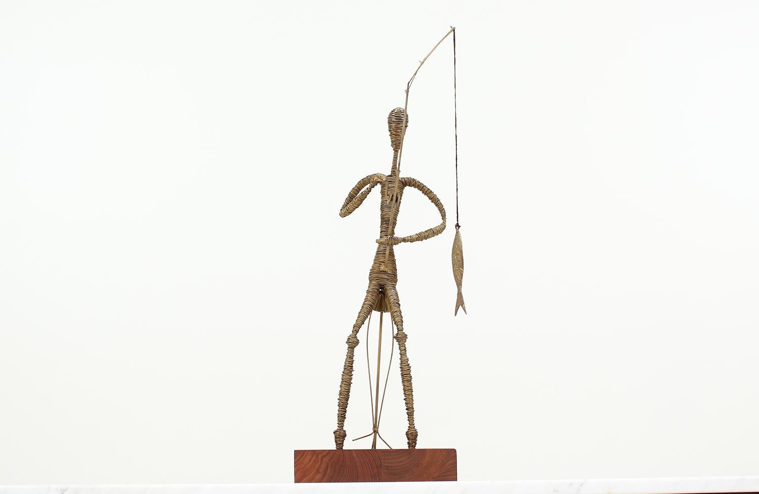 Mid-Century Modern Abstract Fisherman Sculpture 4