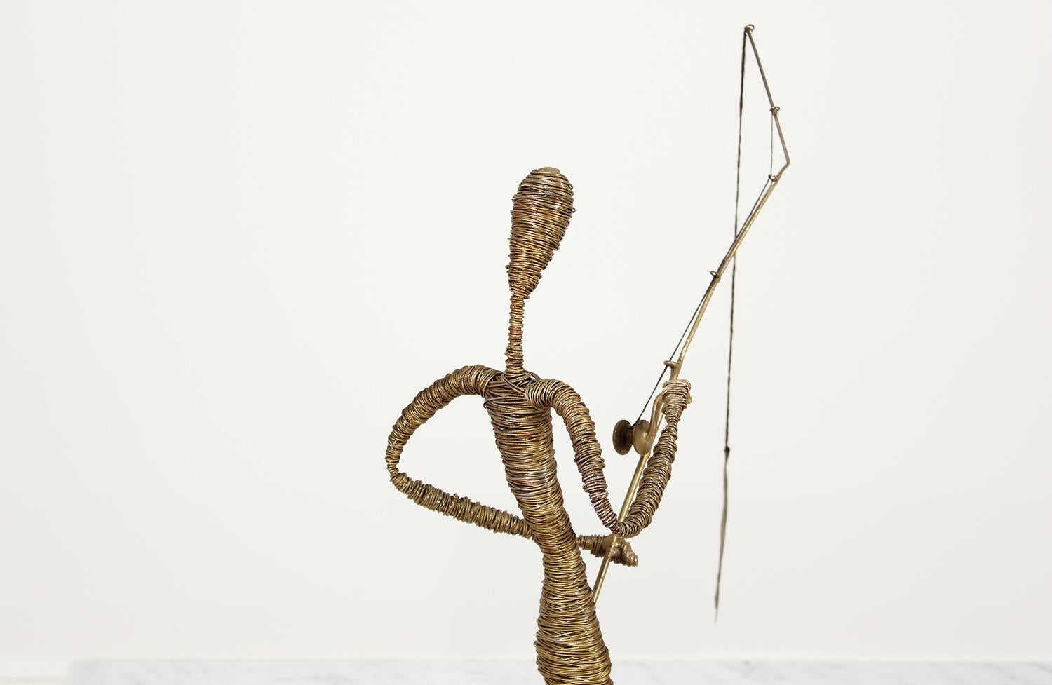 Mid-Century Modern Abstract Fisherman Sculpture 3