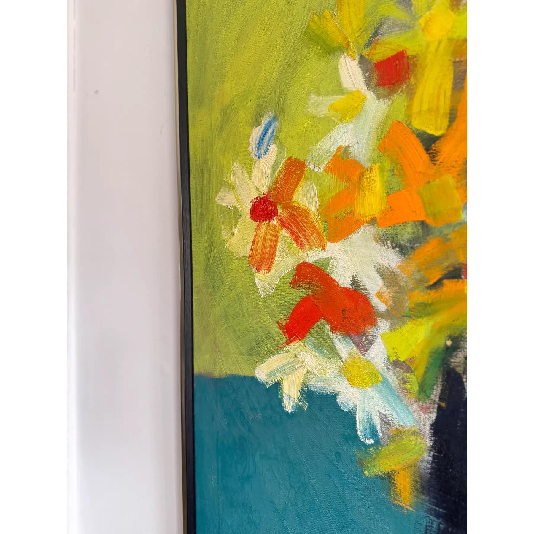 Mid-Century Modern Abstract Floral Painting Signed im Zustand „Gut“ im Angebot in Elkton, MD