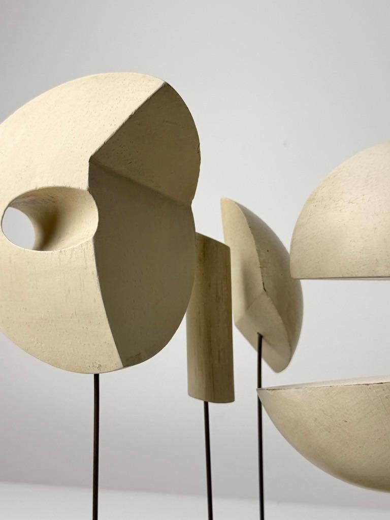 Mid Century Modern Abstract Geometric Wood Constructivist Wire Sculpture 1950s For Sale 3