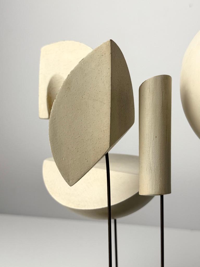 Mid Century Modern Abstract Geometric Wood Constructivist Wire Sculpture 1950s For Sale 4