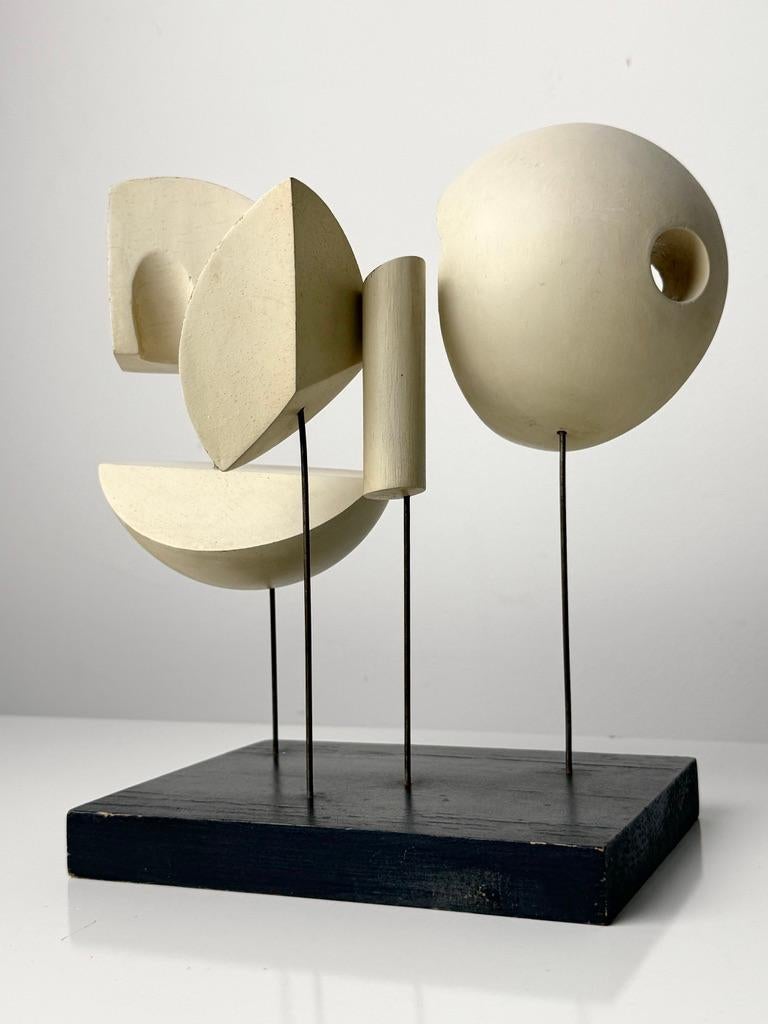Mid-Century Modern Mid Century Modern Abstract Geometric Wood Constructivist Wire Sculpture 1950s For Sale