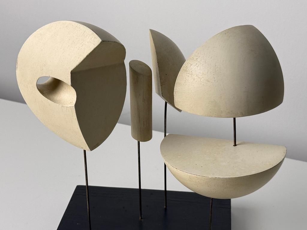 Mid Century Modern Abstract Geometric Wood Constructivist Wire Sculpture 1950s For Sale 2