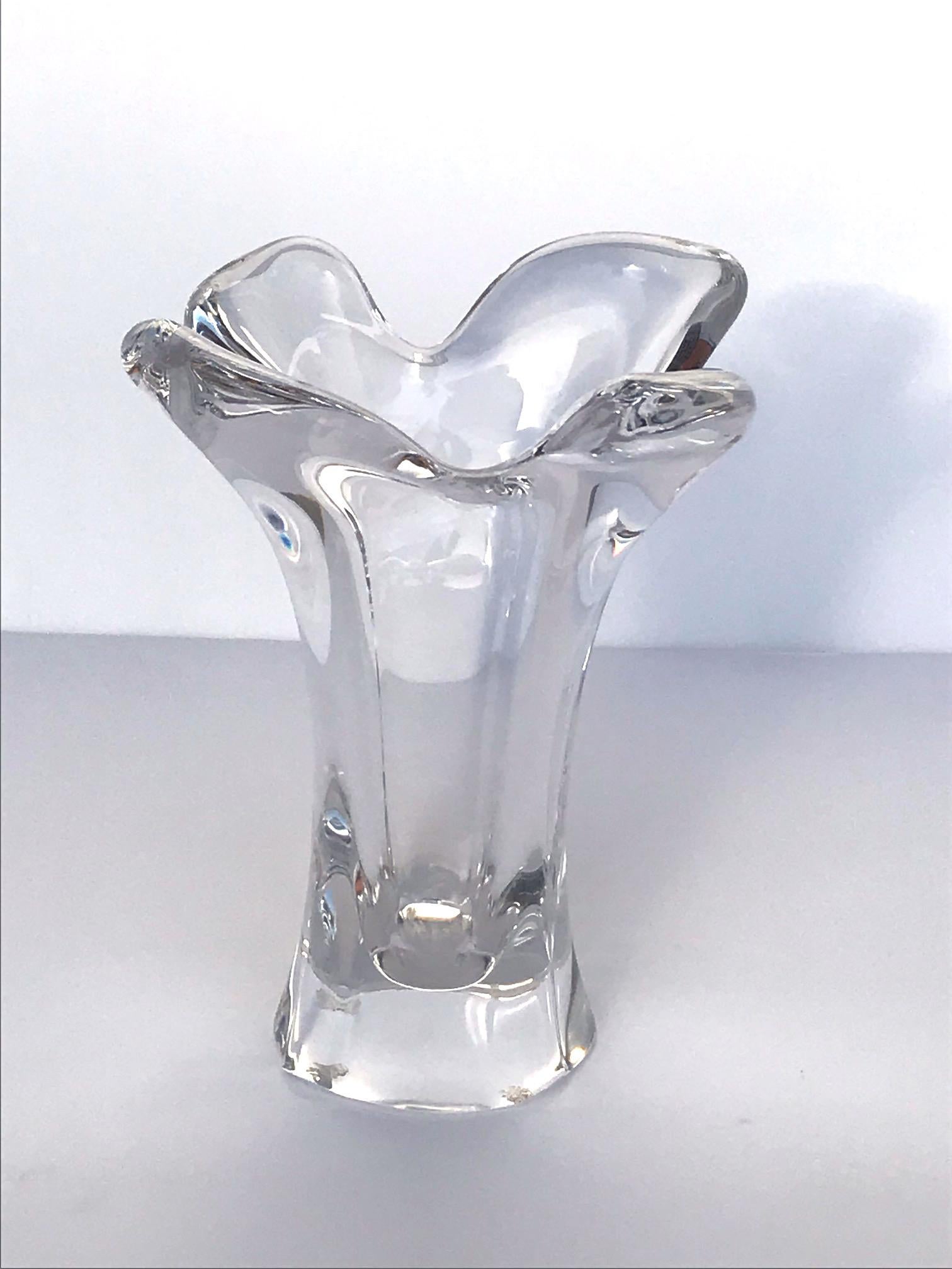 French Mid-Century Modern Abstract Glass Vase by Art Verrier, France