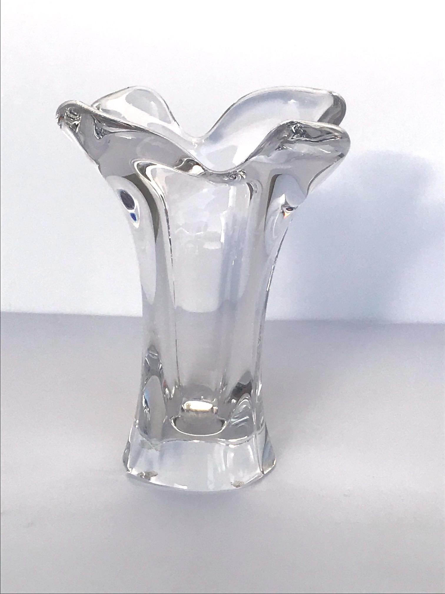 Hand-Crafted Mid-Century Modern Abstract Glass Vase by Art Verrier, France