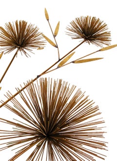 Escultura de pared abstracta de latón dorado de mediados de siglo de Curtis Jere