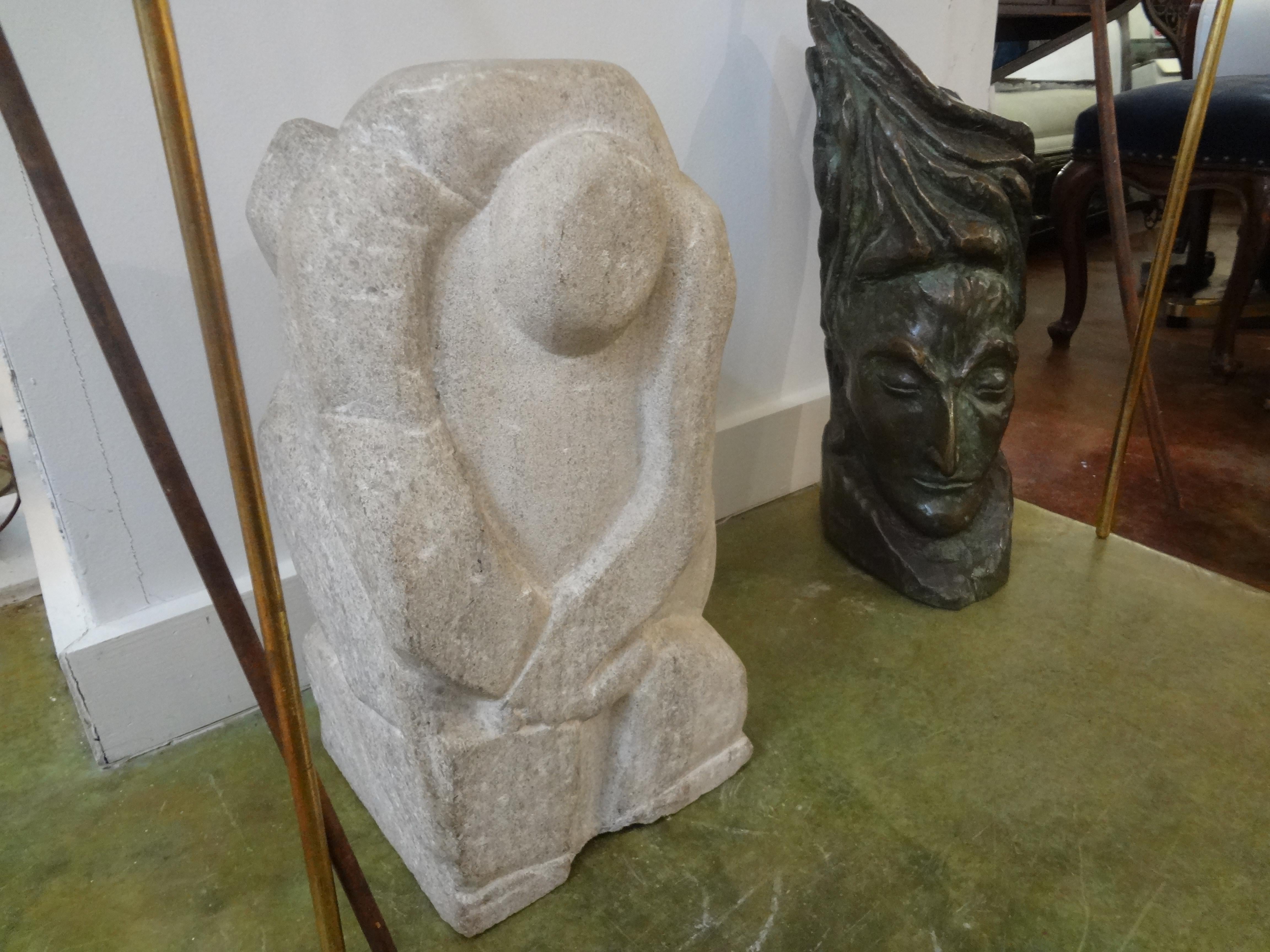 Mid-Century Modern Abstract Granite Sculpture In Good Condition For Sale In Houston, TX