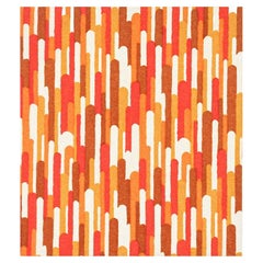 Vintage Mid-Century Modern Abstract Graphic Textile Wall Art