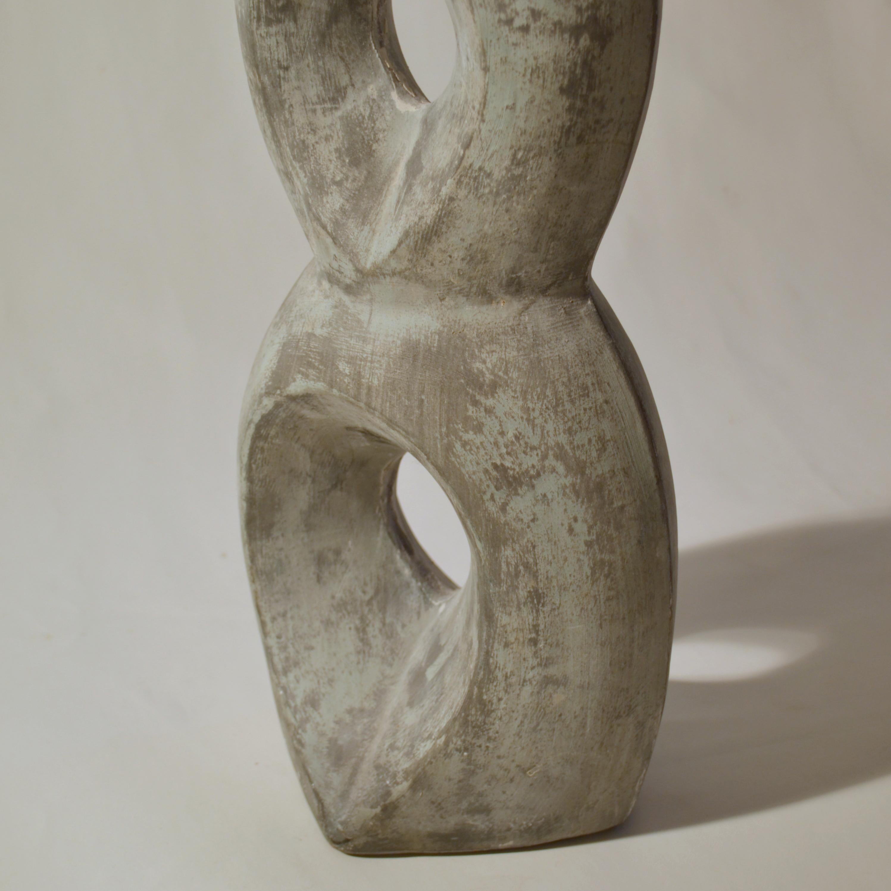 Mid-Century Modern Abstract Grey Ceramic Sculpture In Excellent Condition In London, GB