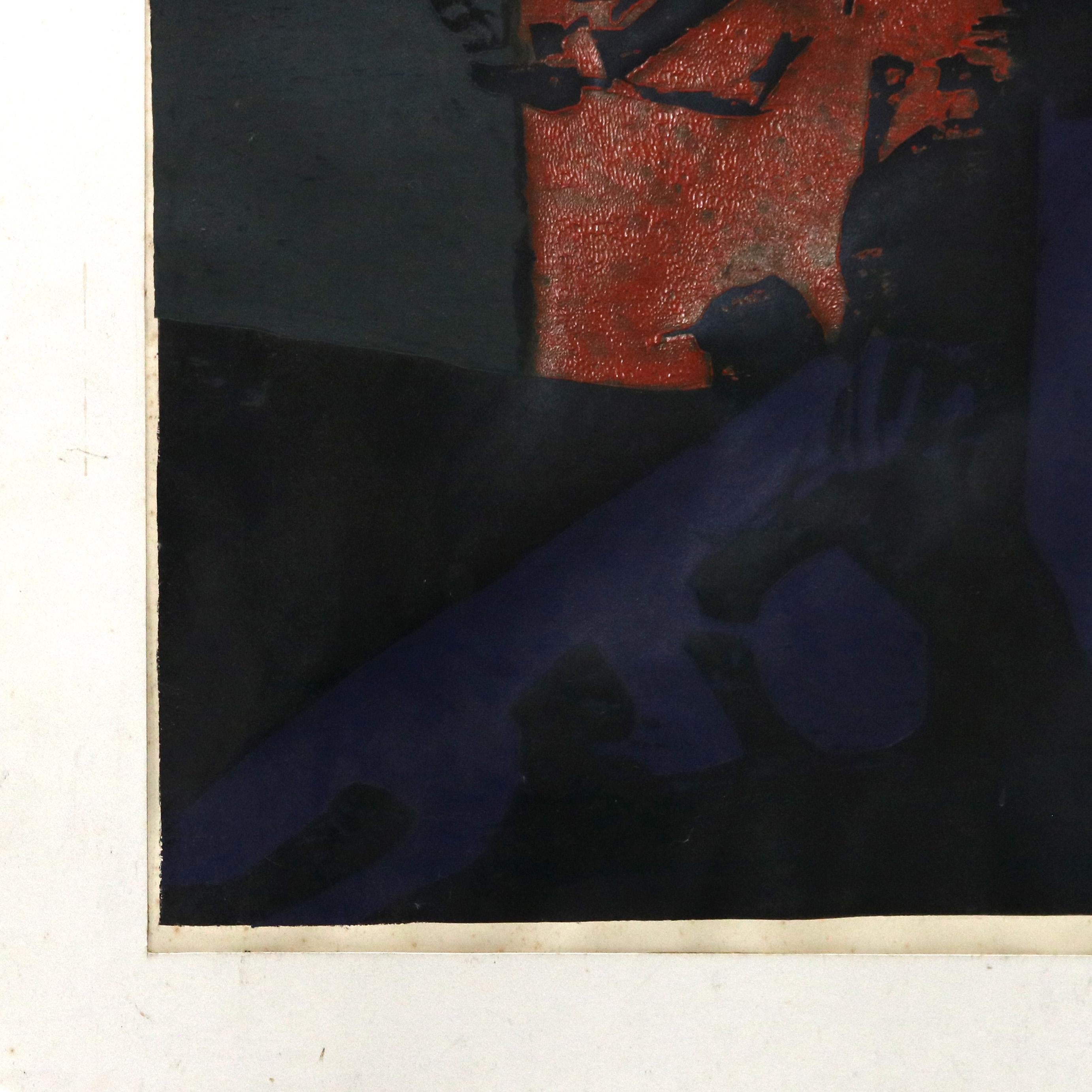 Mid Century Modern Abstract Impressionist Mixed Media Print auf Papier signiert von Sharie Jones C1968
Maßnahmen - 31,5