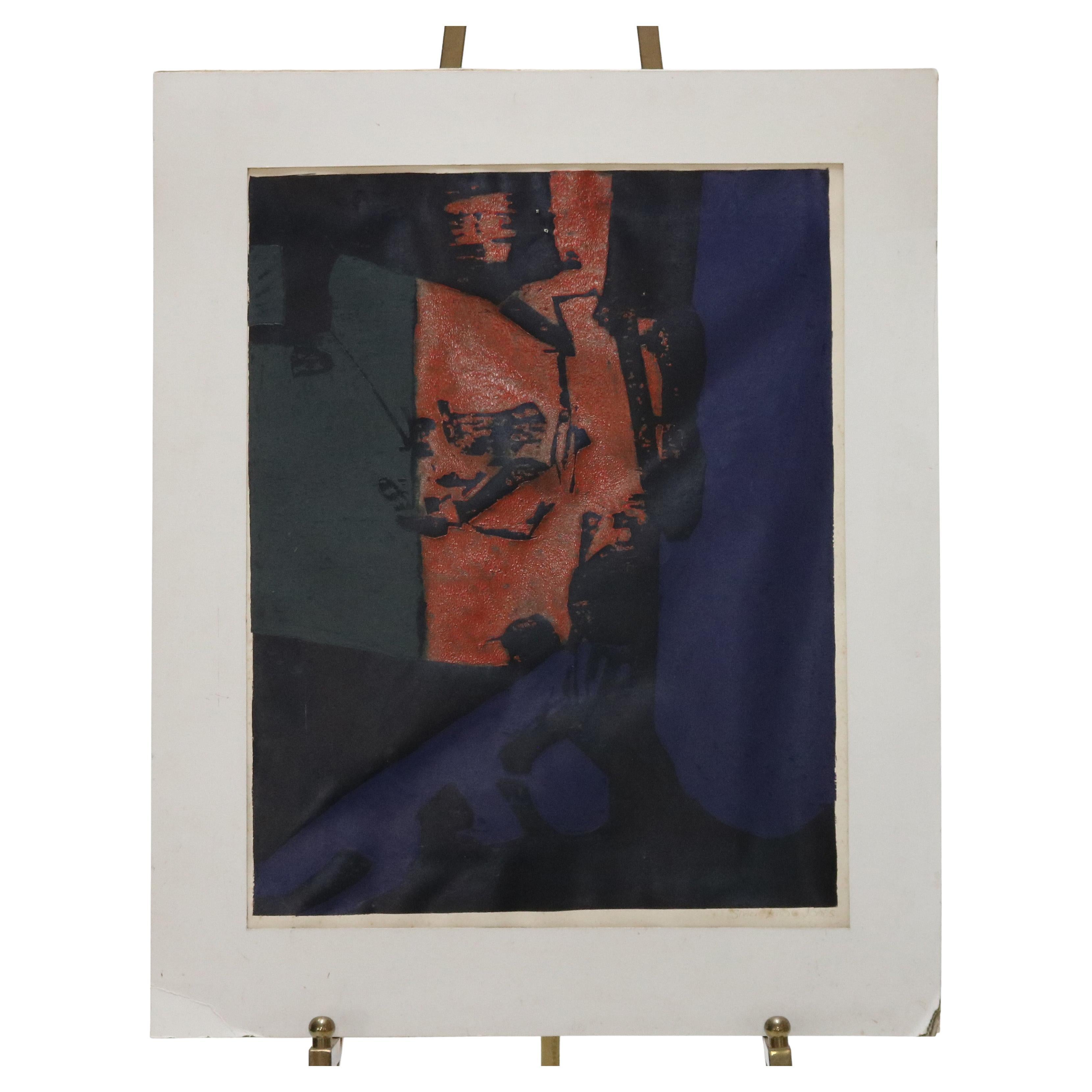 Media mista astratta impressionista della metà del secolo scorso C1968