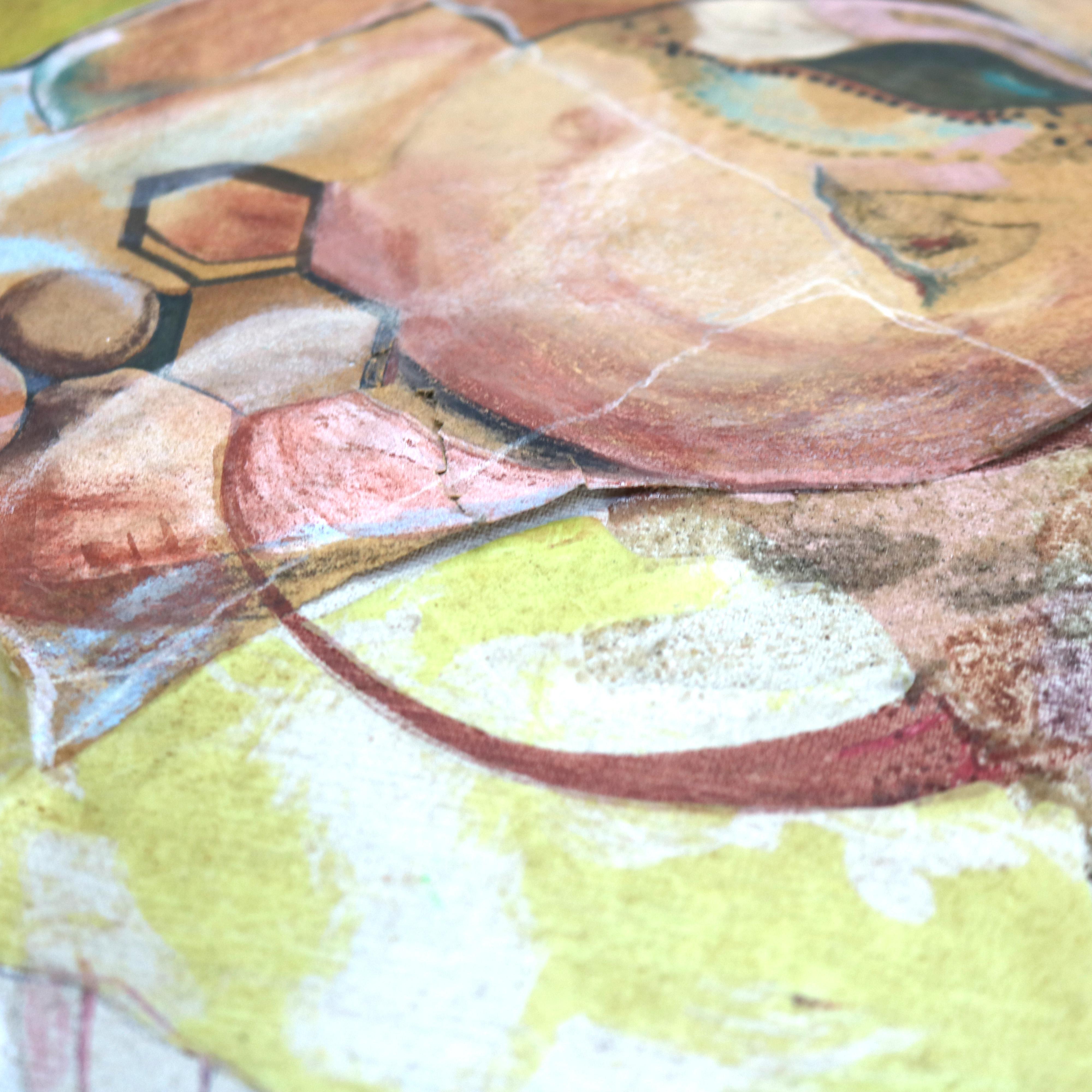 Mid Century Modern Abstrakt Impressionist Multimédia Gemälde auf Leinwand C1968 im Angebot 6
