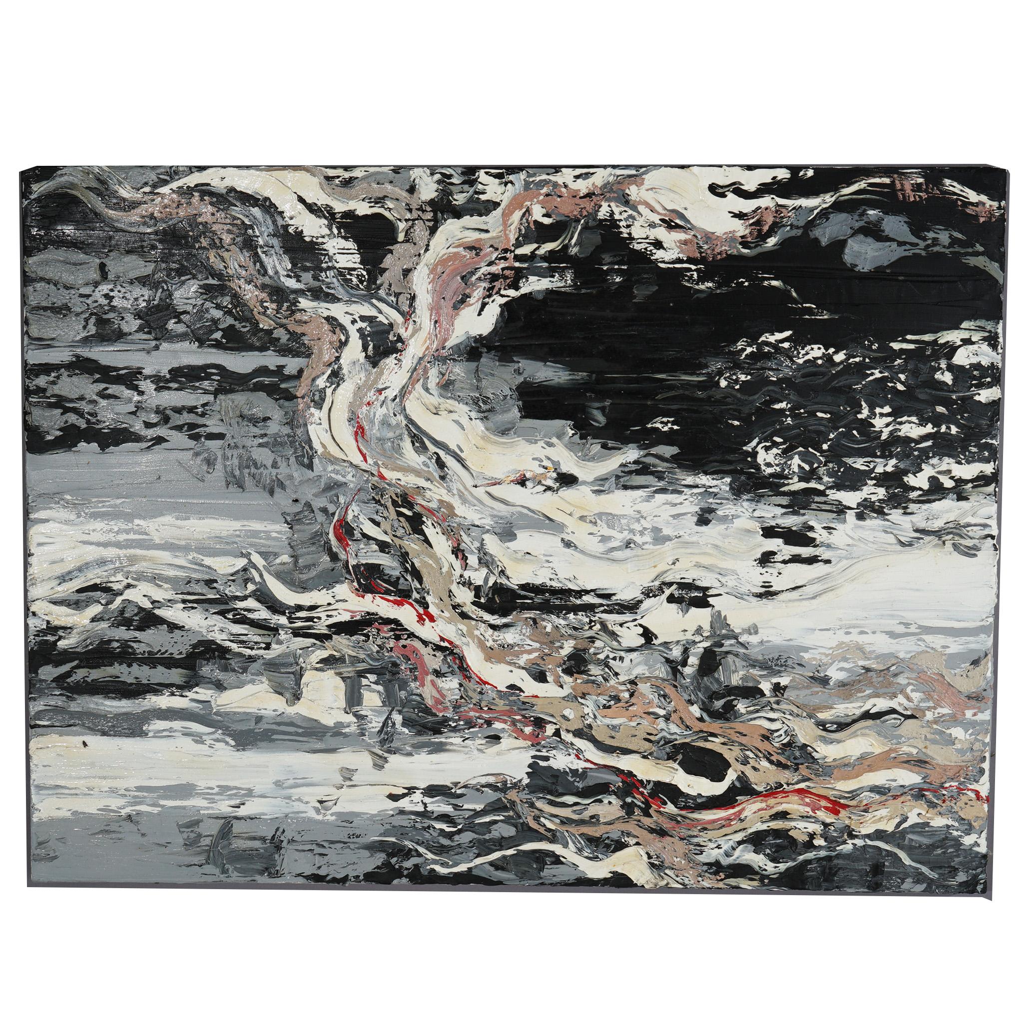 Óleo Impresionista Abstracto sobre Lienzo, Tonos Grises, Siglo XX

Medidas - 30