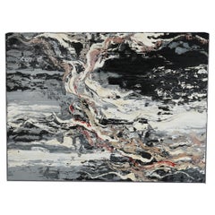 Mid Century Modern Abstract Impressionist Oil on Canvas, Grey  Tones, 20thC