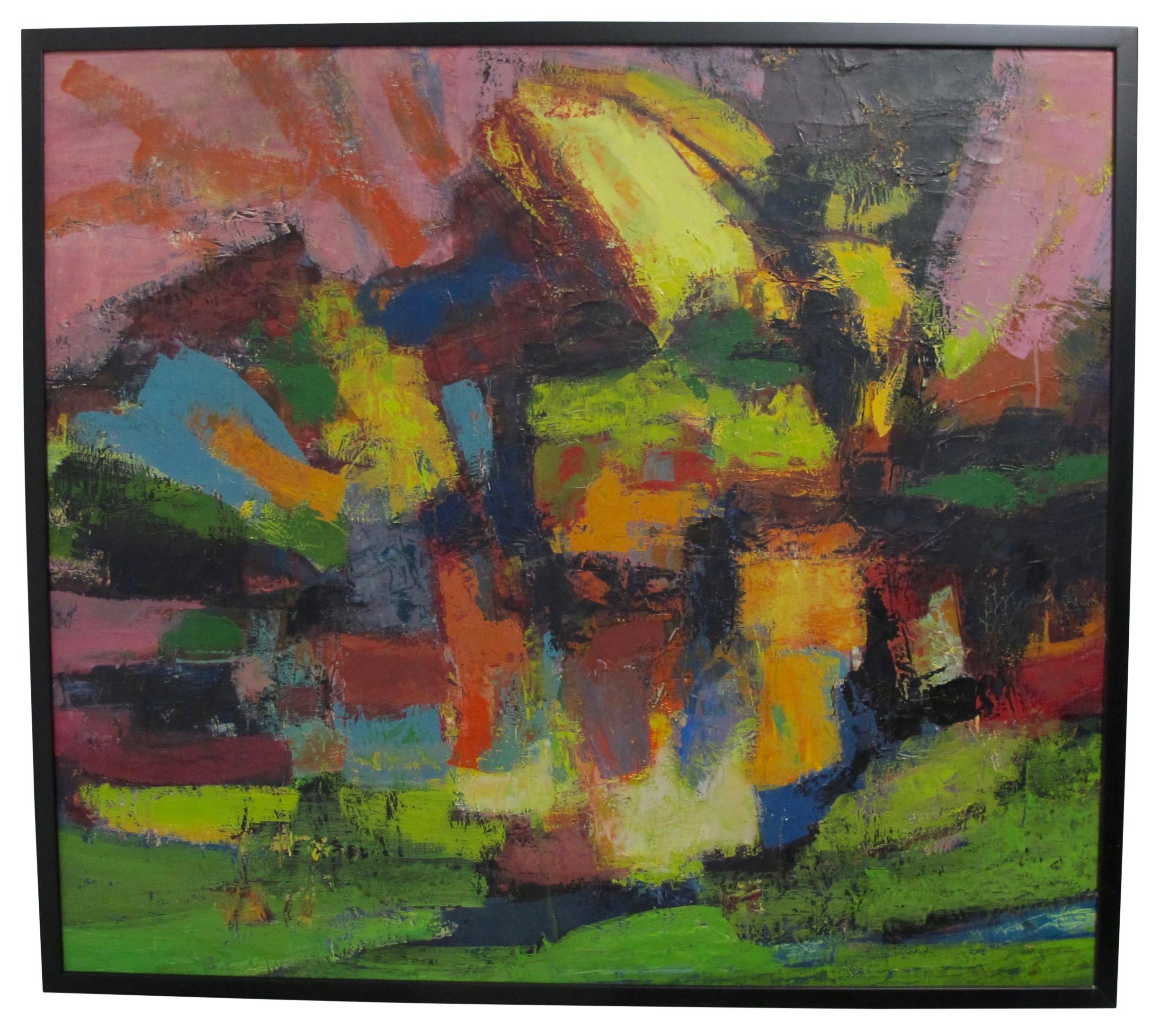 Mid-Century Modern Abstract Impressionist Painting, American circa 1960s In Good Condition In San Francisco, CA