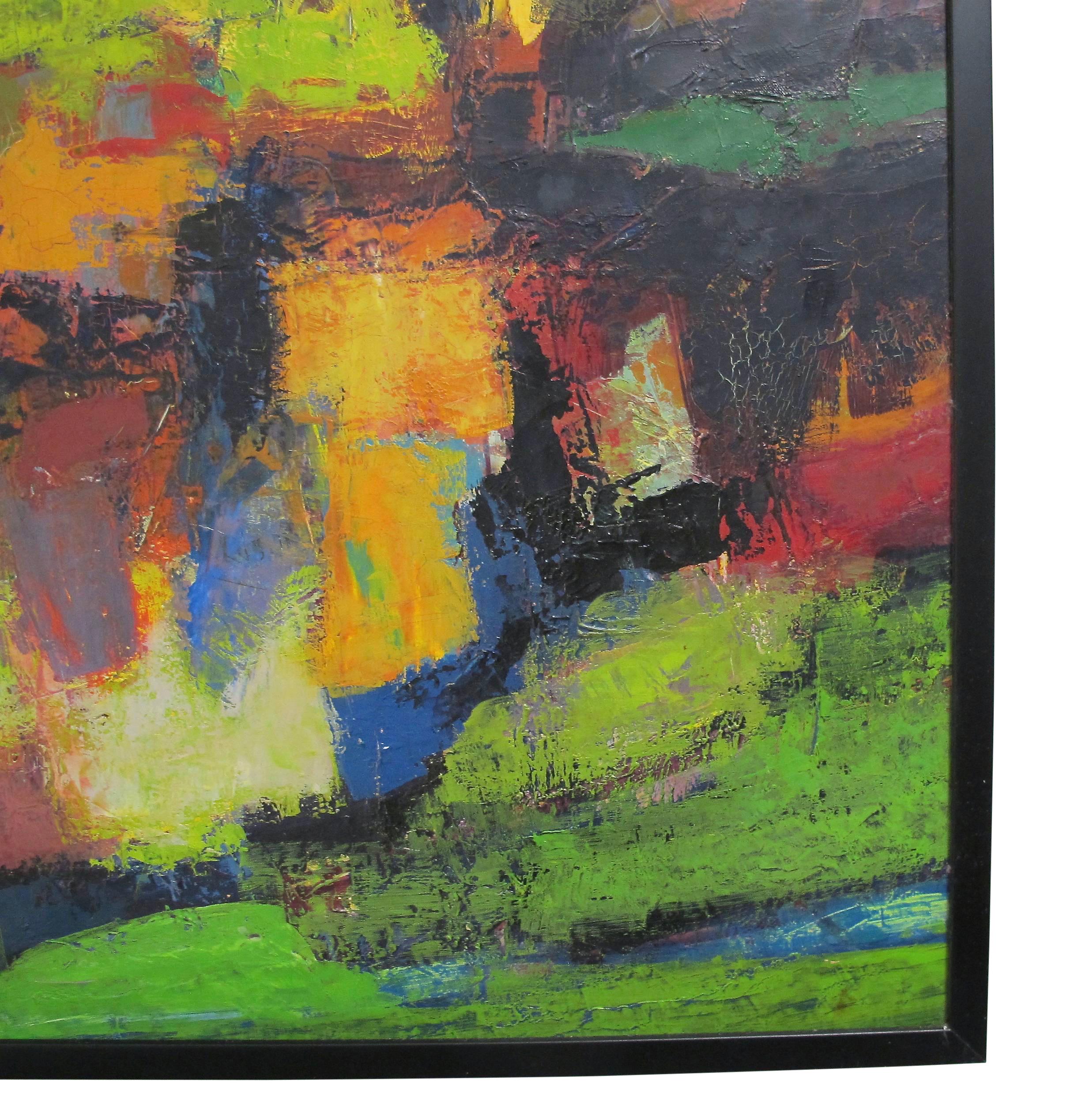 Mid-Century Modern Abstract Impressionist Painting, American circa 1960s 2