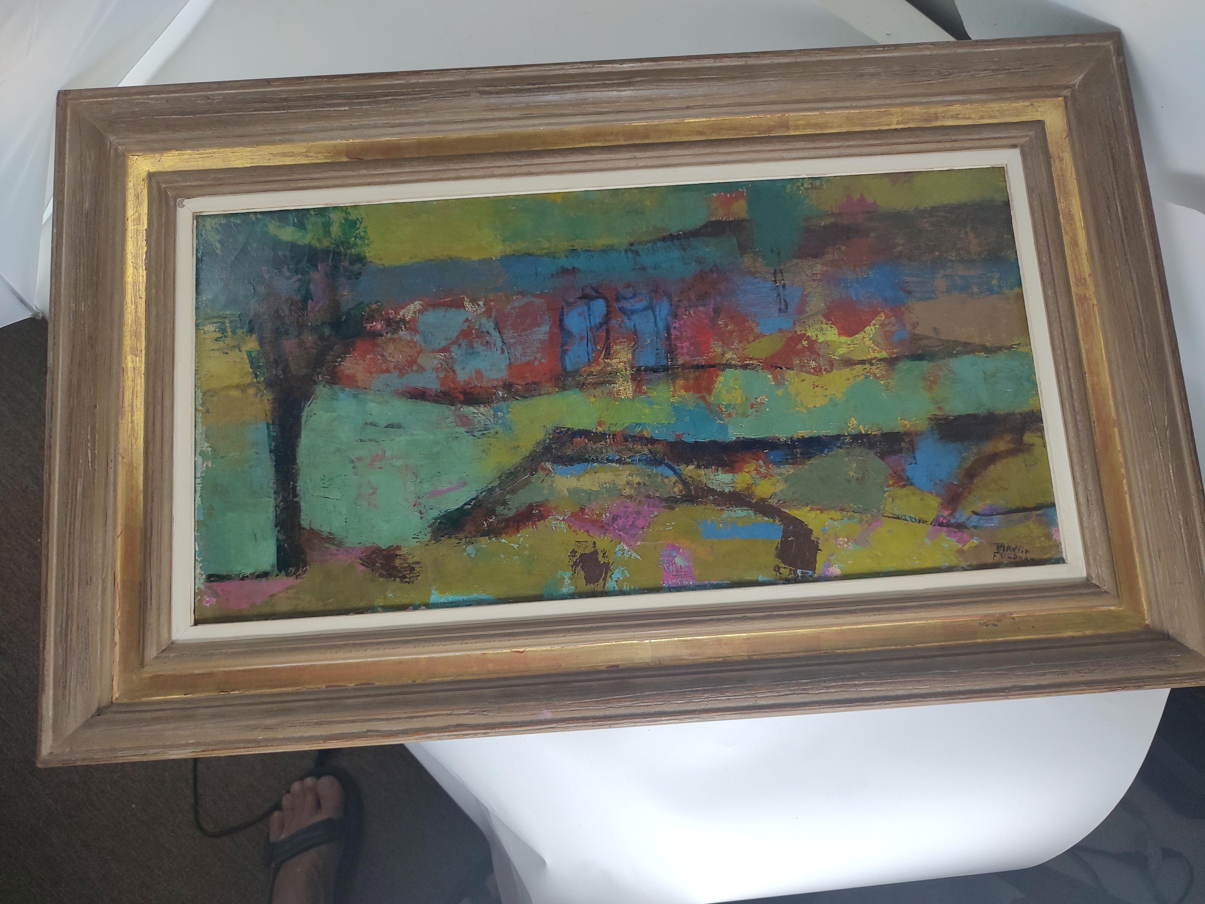 Mid-Century Modern Abstract Landscape by Martin Friedman For Sale 6