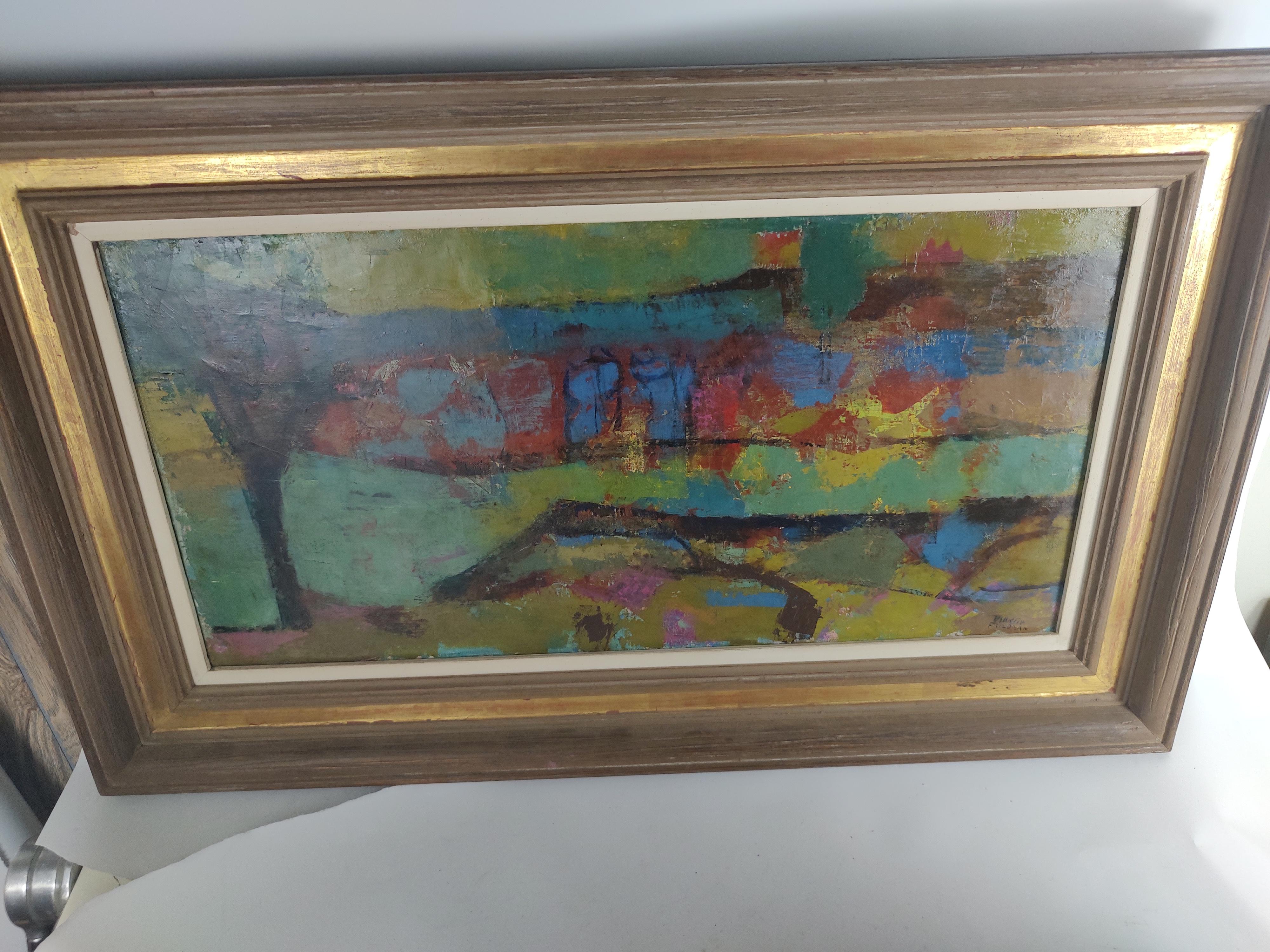 Mid-Century Modern Abstract Landscape by Martin Friedman For Sale 7