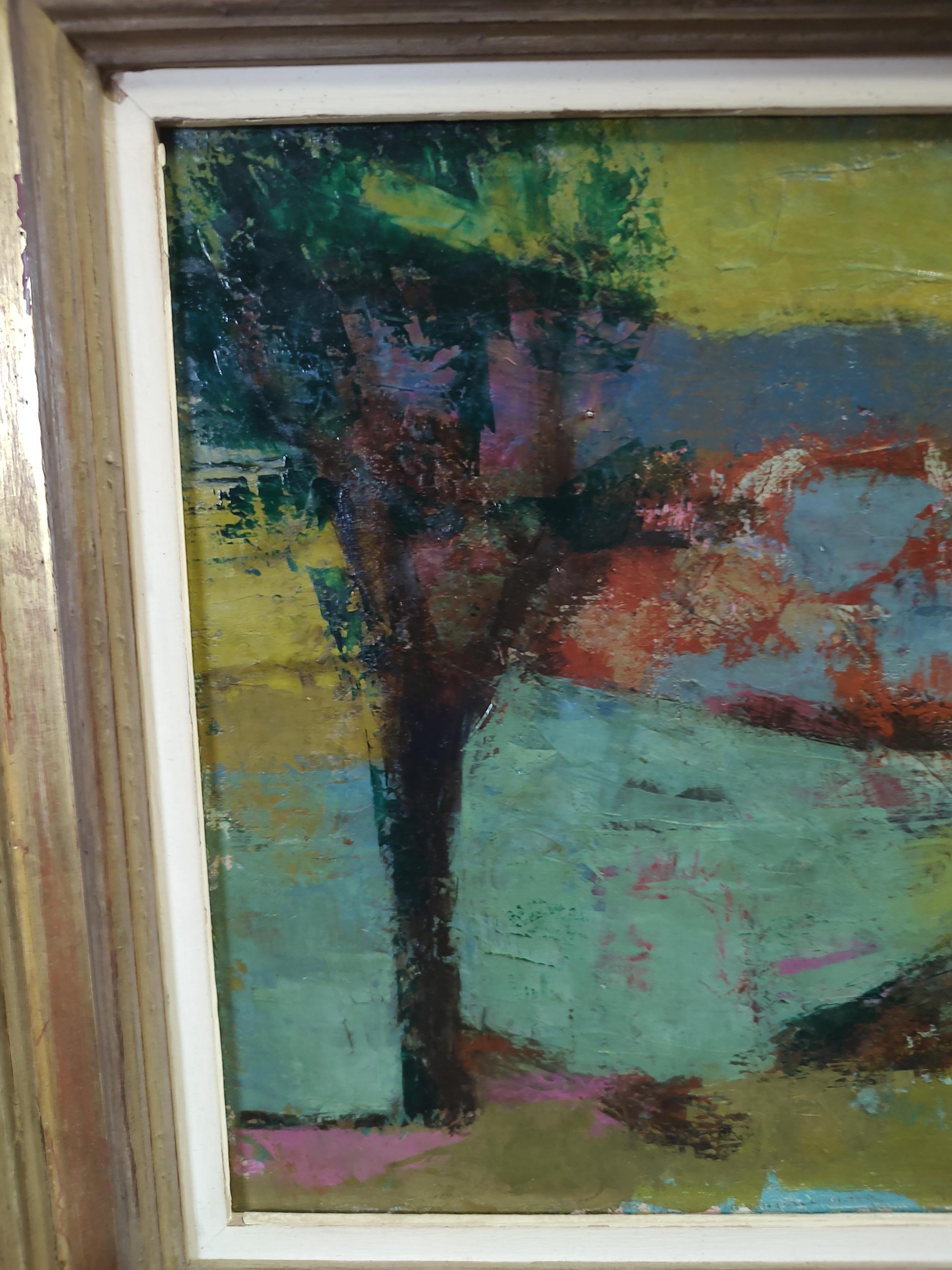 Hand-Crafted Mid-Century Modern Abstract Landscape by Martin Friedman For Sale