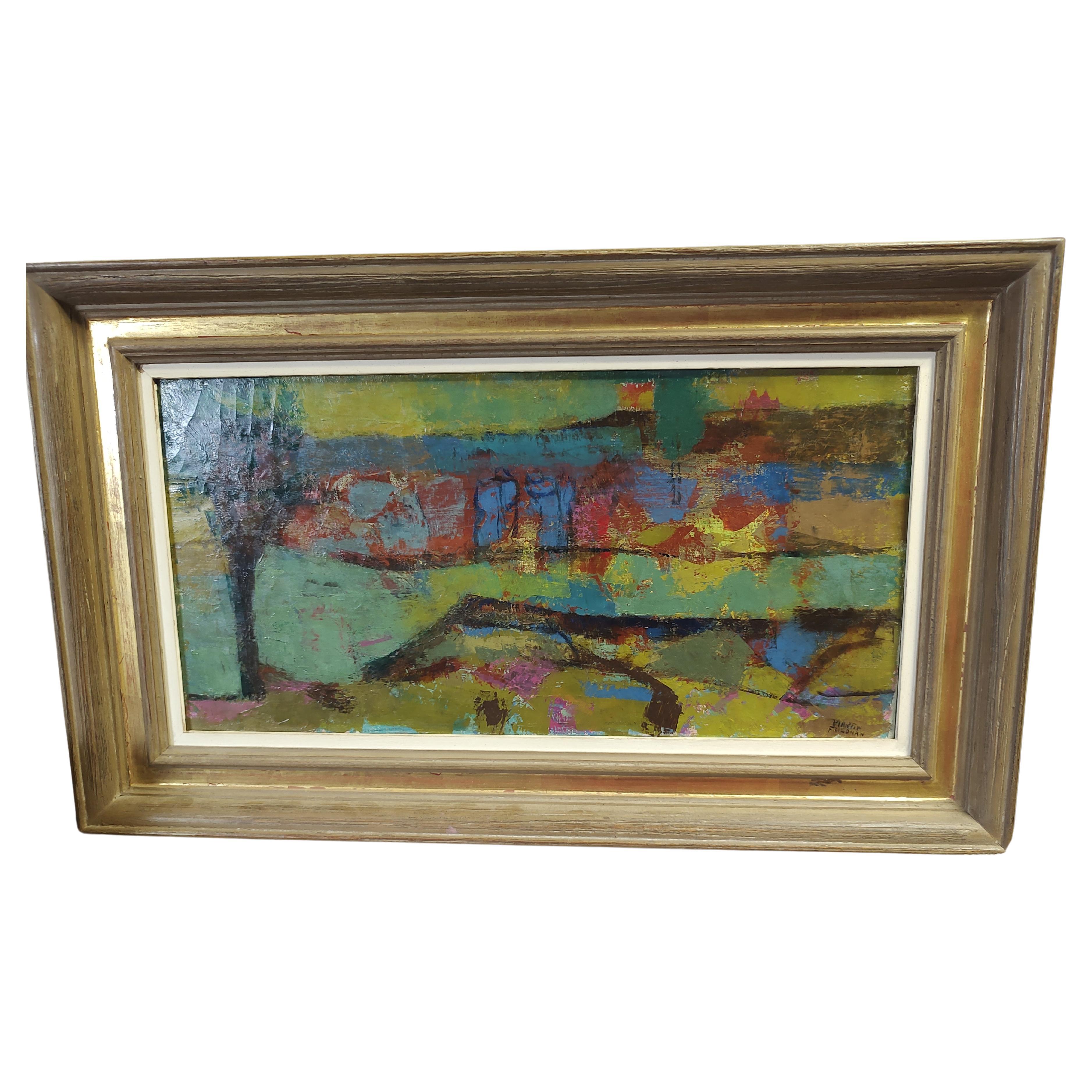 Mid-Century Modern Abstract Landscape by Martin Friedman For Sale